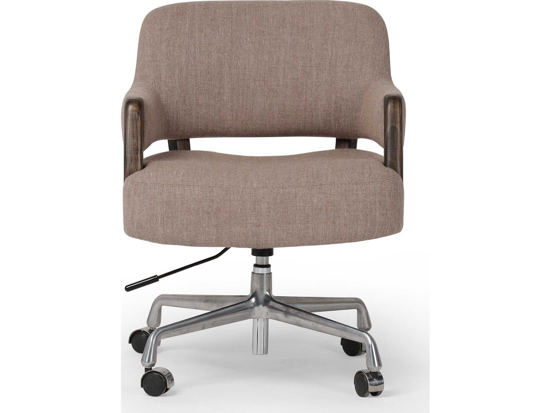 Four Hands Allston Brown Upholstered Adjustable Swivel Computer Office Chair