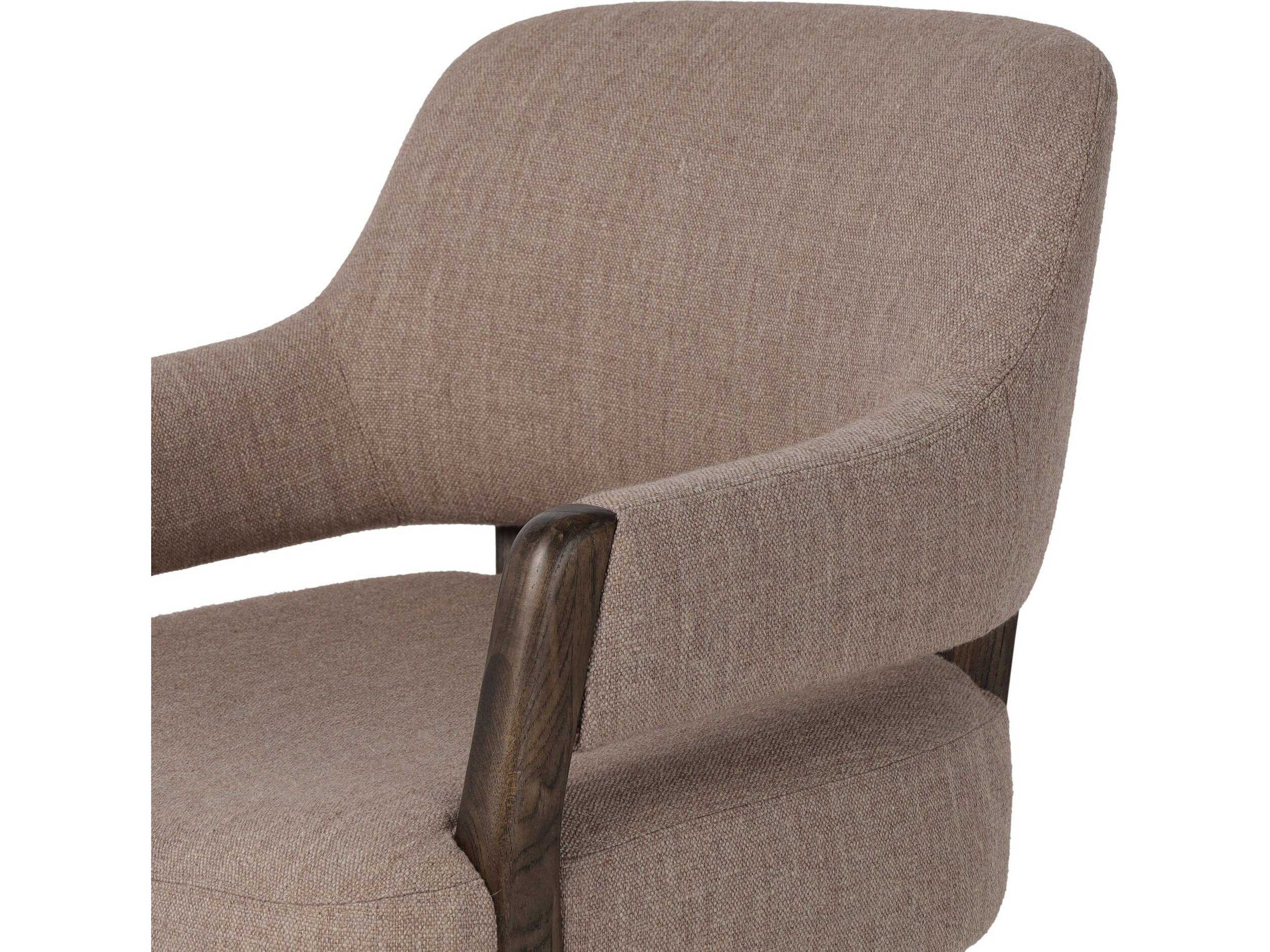 Four Hands Allston Brown Upholstered Adjustable Swivel Computer Office Chair