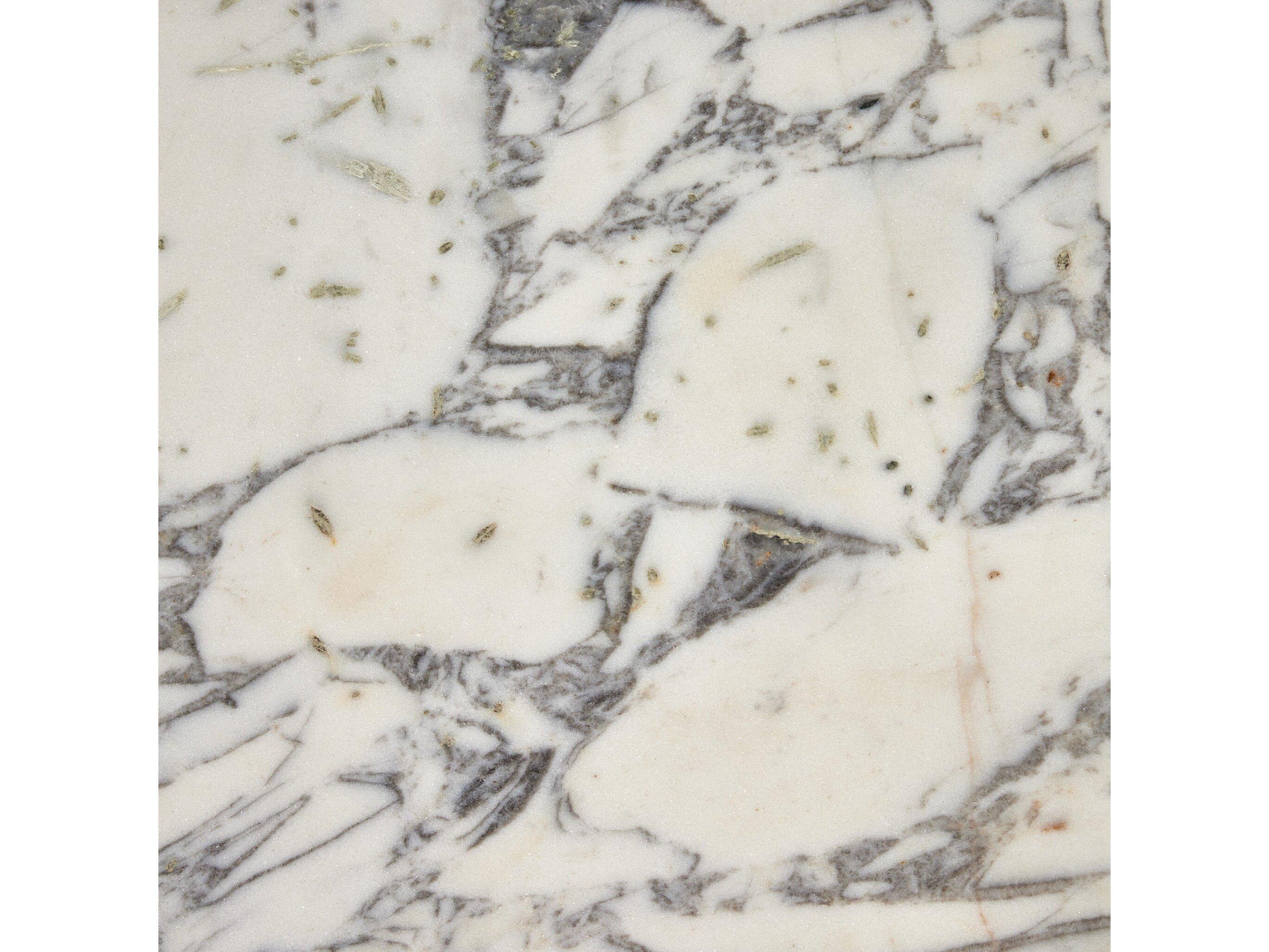 Four Hands Marlow Sophie Veined White Marble End Table