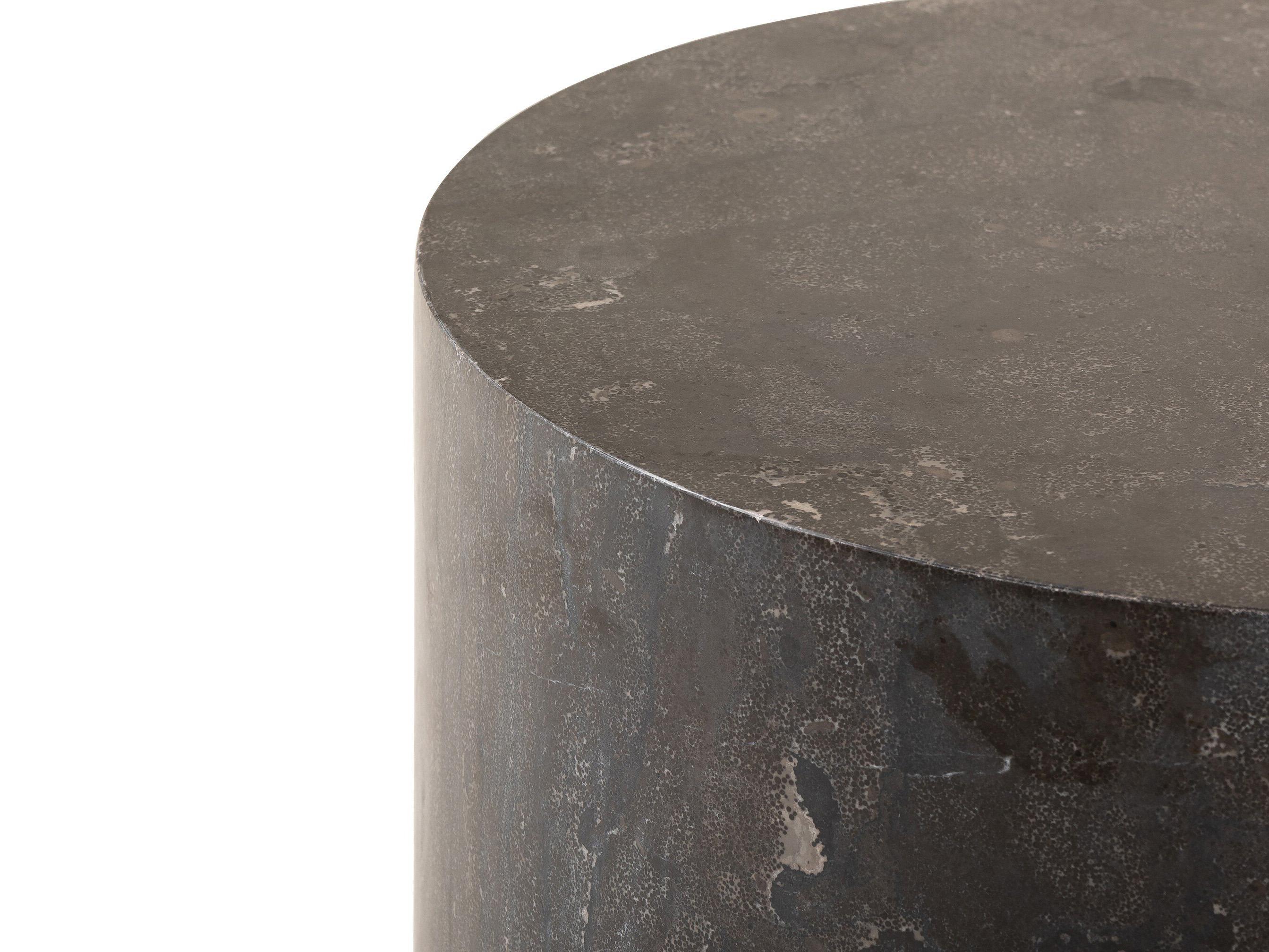 Four Hands Hughes Round Bluestone End Table