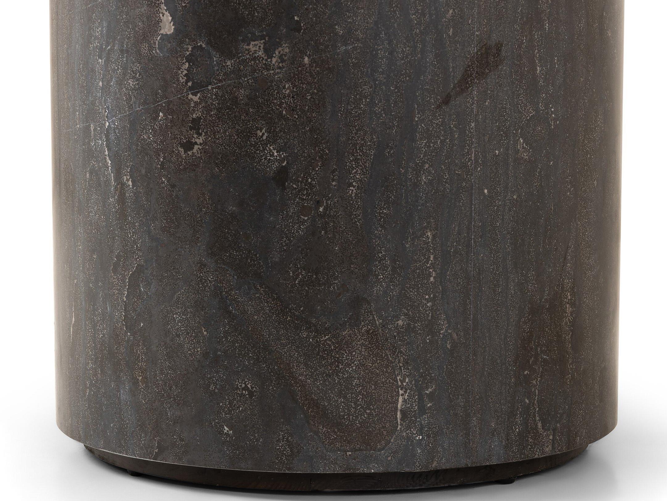 Four Hands Hughes Round Bluestone End Table