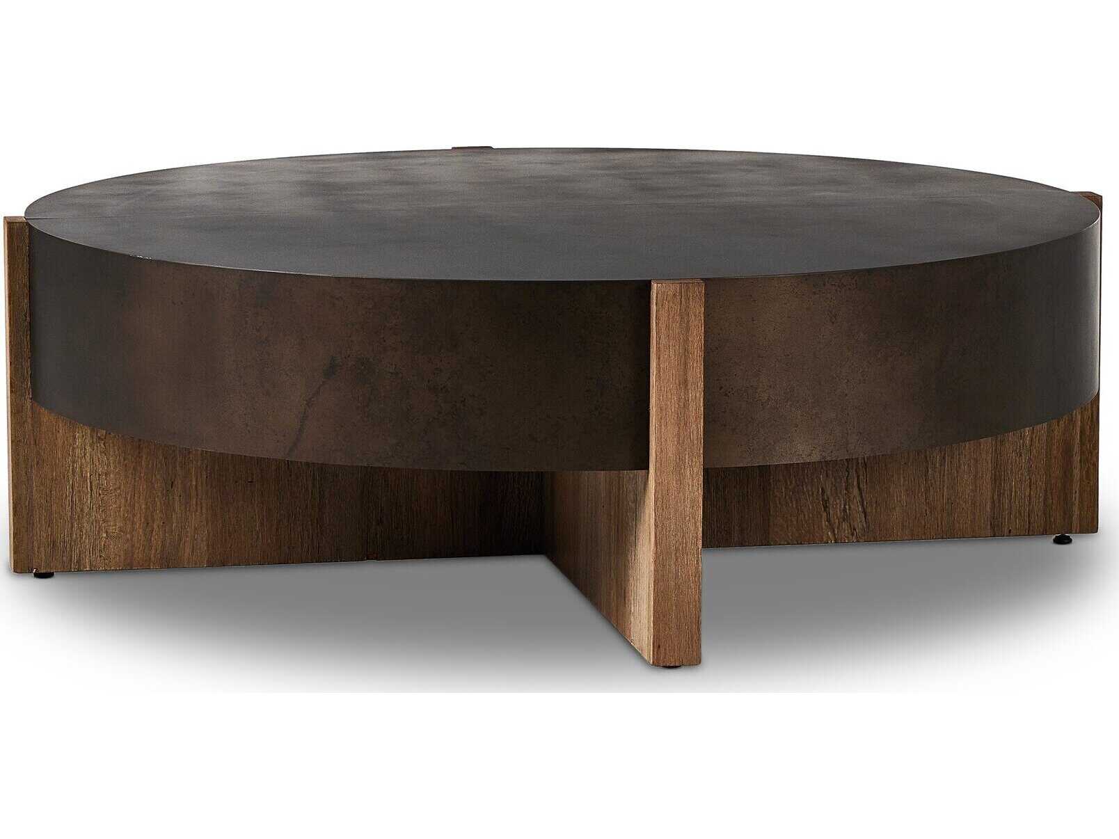 Four Hands Wesson Bingham Round Wood Coffee Table