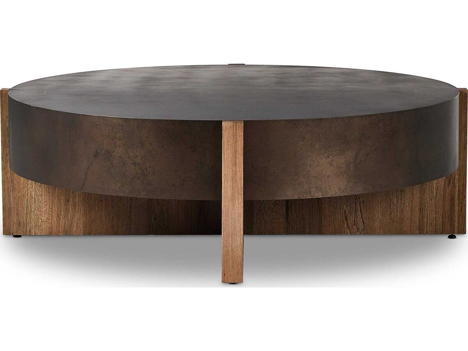 Four Hands Wesson Bingham Round Wood Coffee Table
