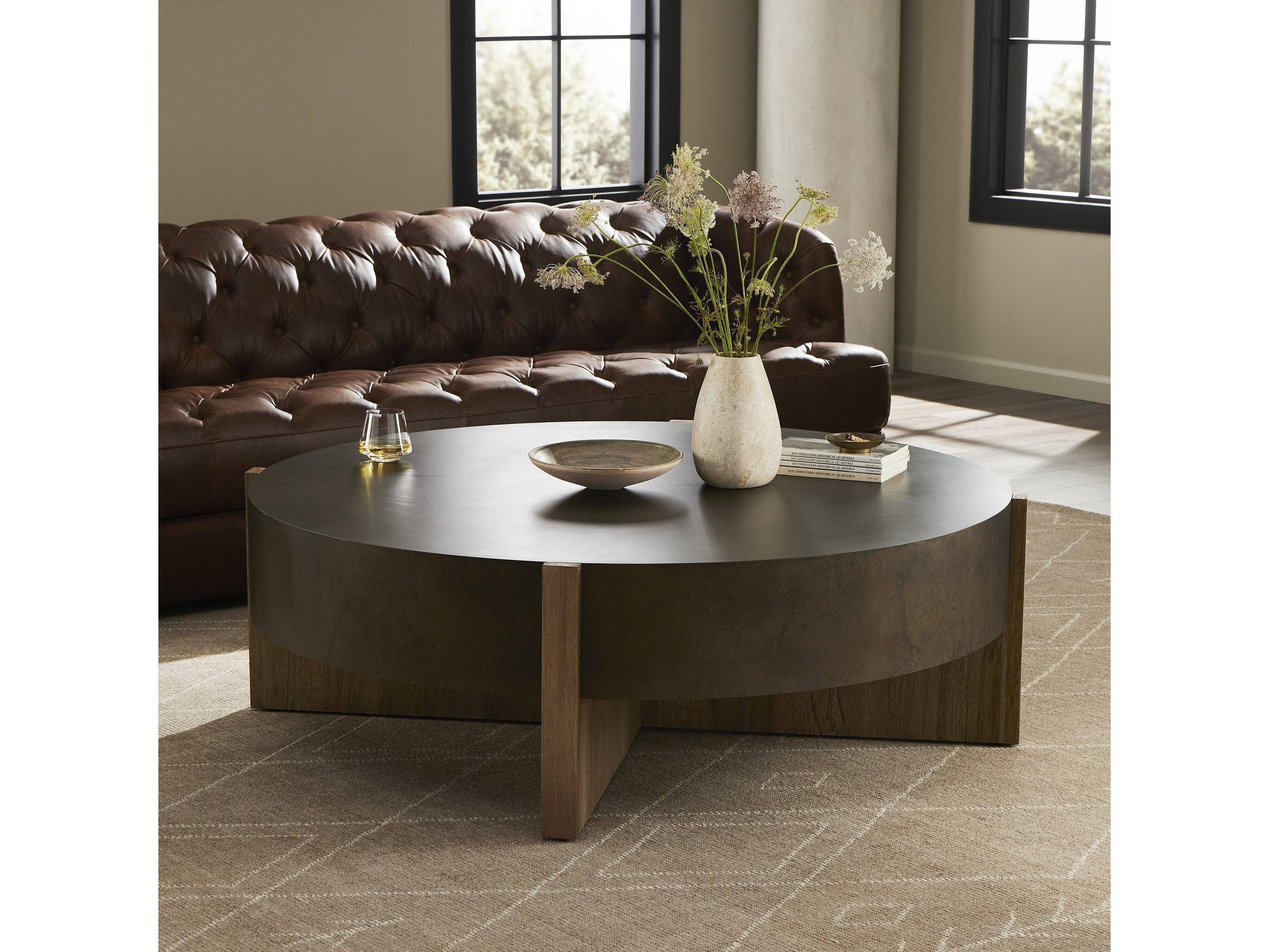 Four Hands Wesson Bingham Round Wood Coffee Table