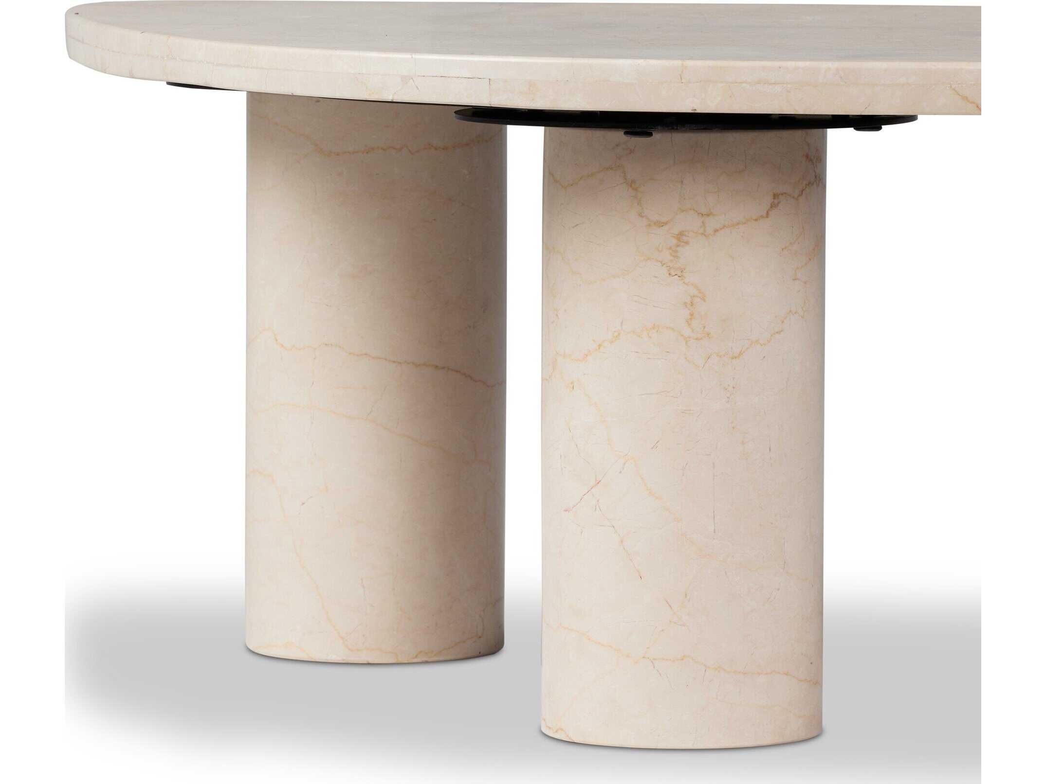 Four Hands Rockwell Zion Cream Marble Nesting Coffee Table