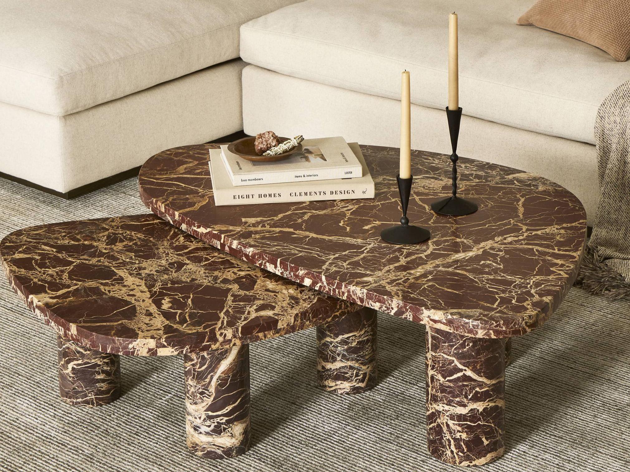 Four Hands Rockwell Zion Merlot Marble Coffee Table