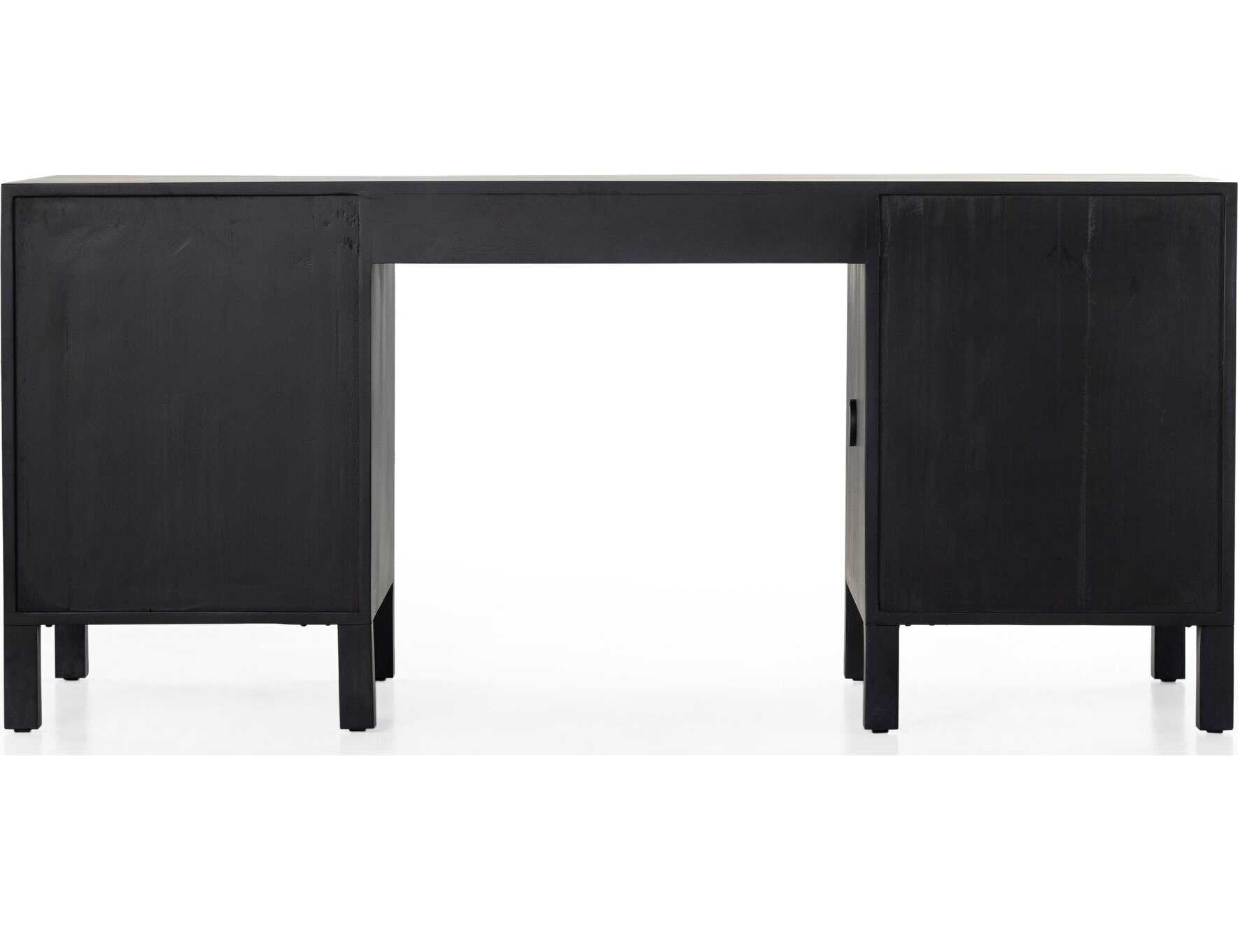 Four Hands Fulton Isador Black Wash Poplar Wood Executive Desk