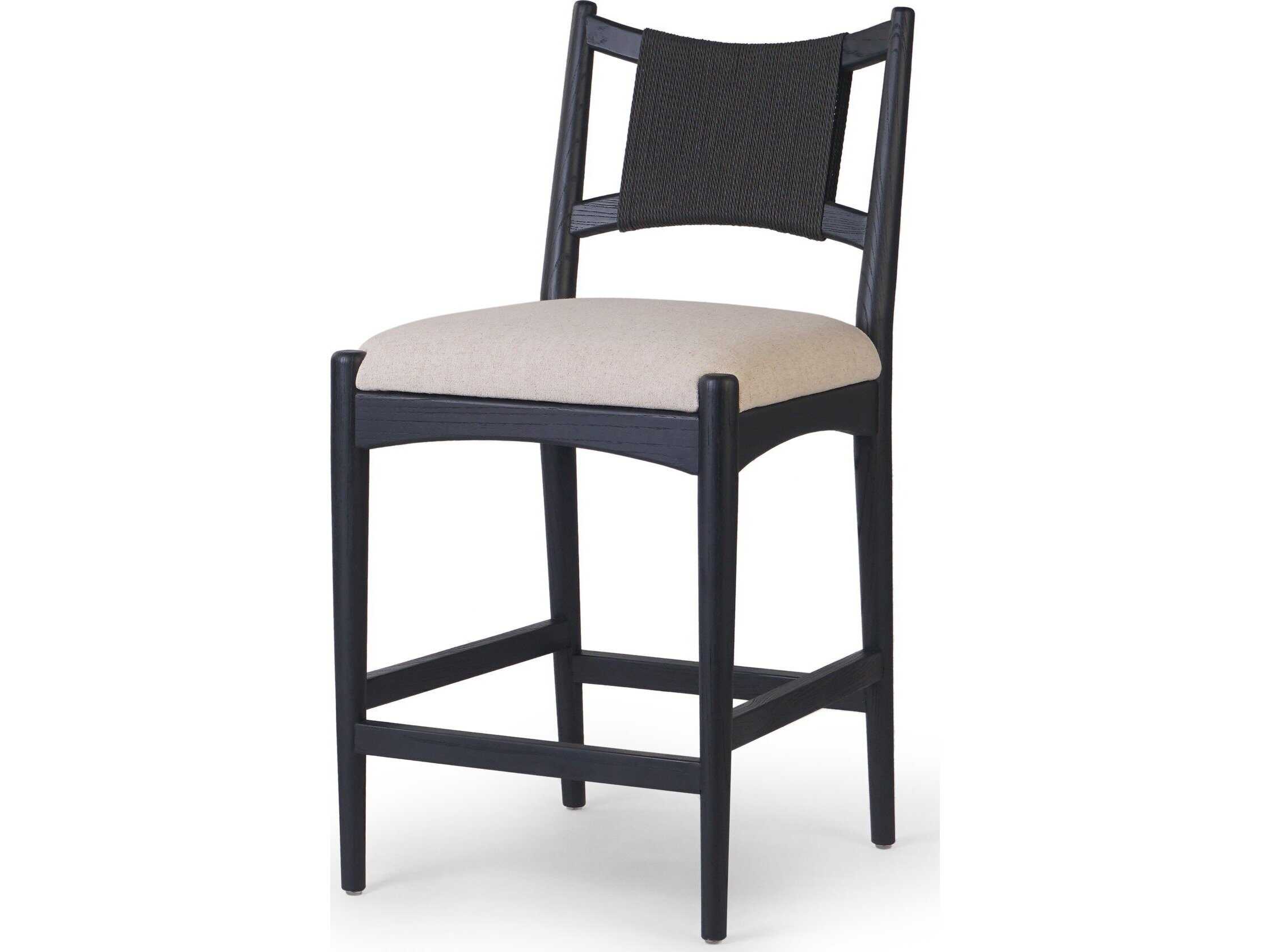 Four Hands Claremont Haddon Antwerp Natural Upholstered Counter Stool