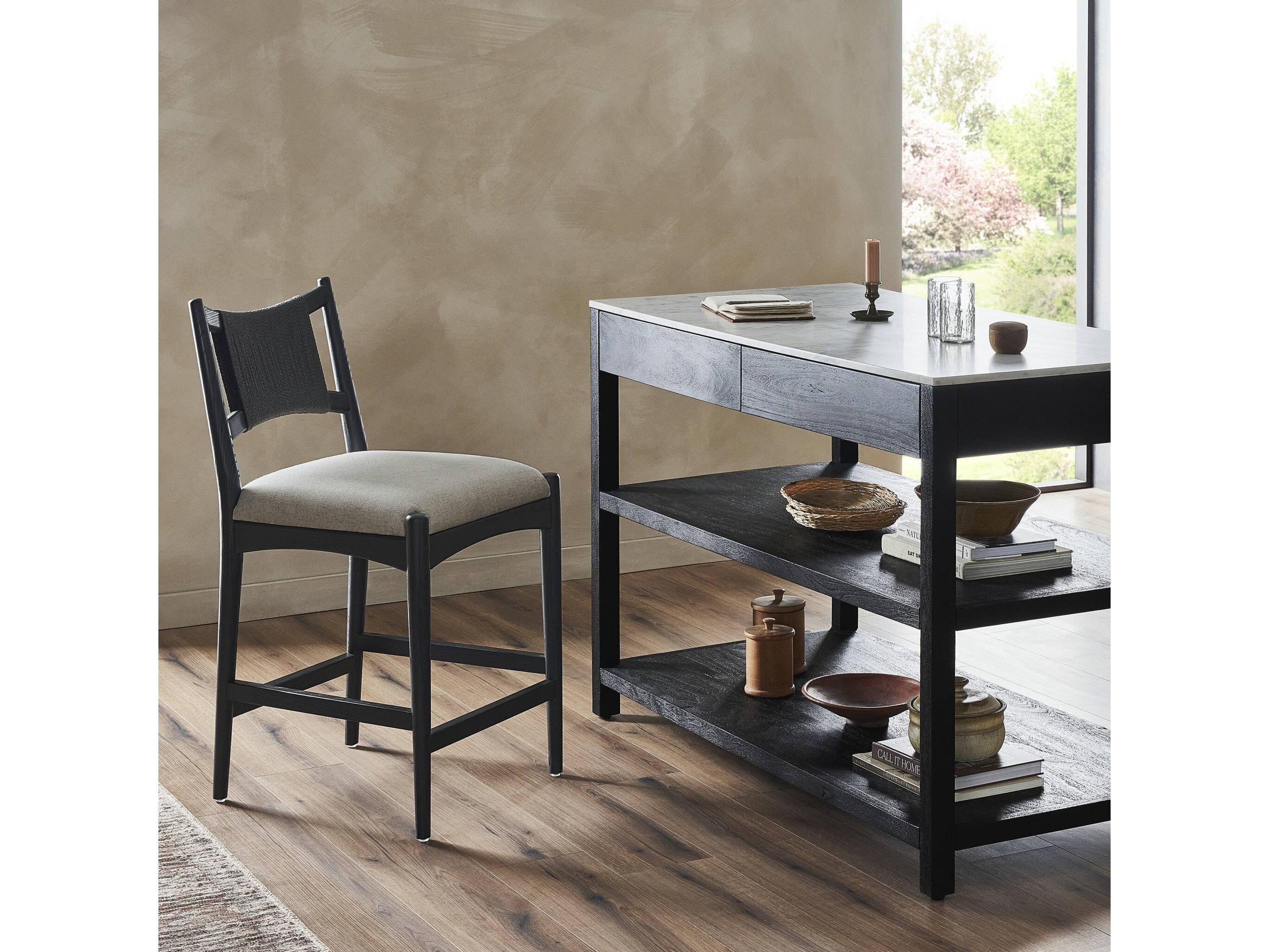 Four Hands Claremont Haddon Antwerp Natural Upholstered Counter Stool