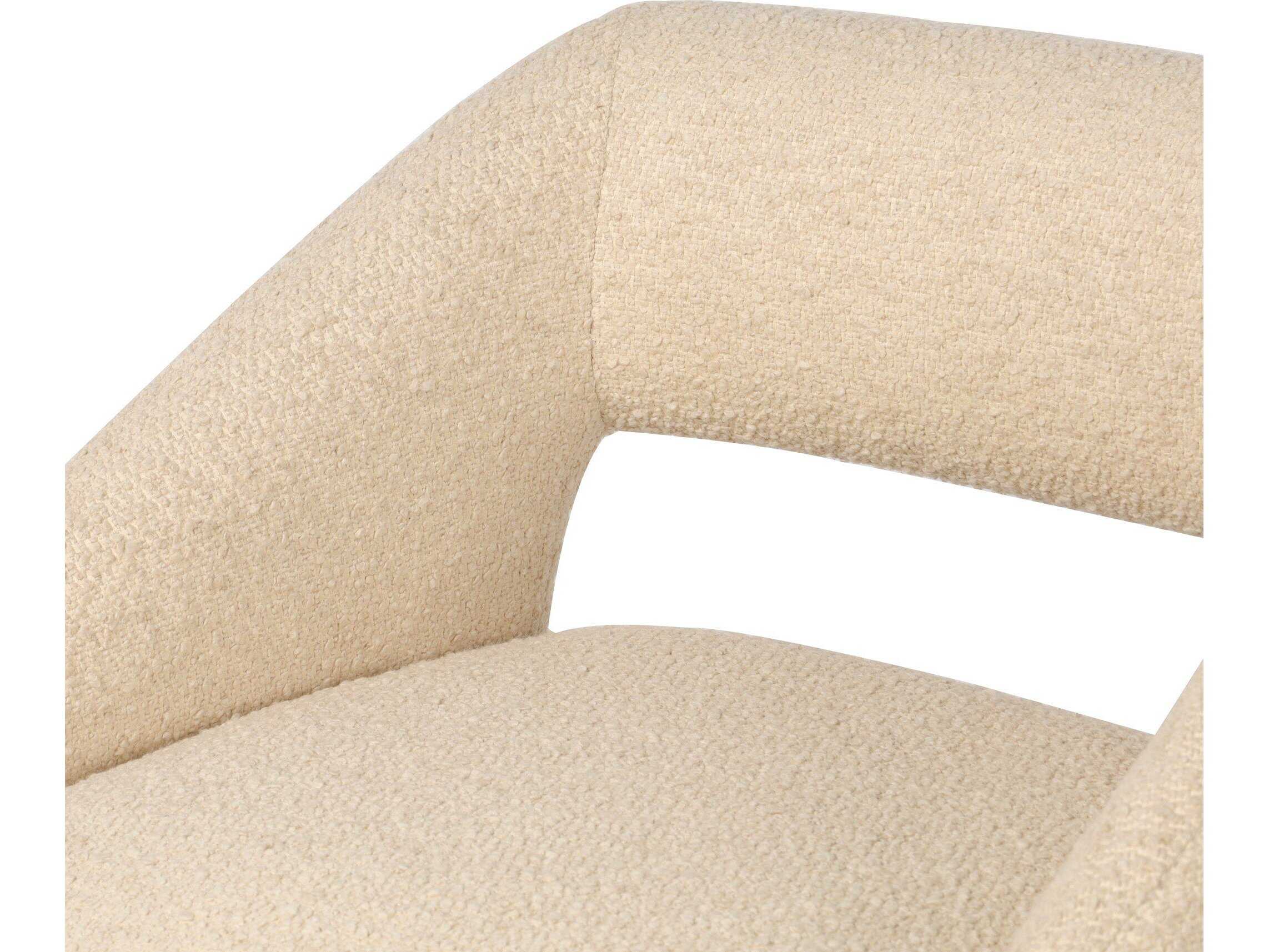 Four Hands Allston White Upholstered Adjustable Swivel Computer Office Chair