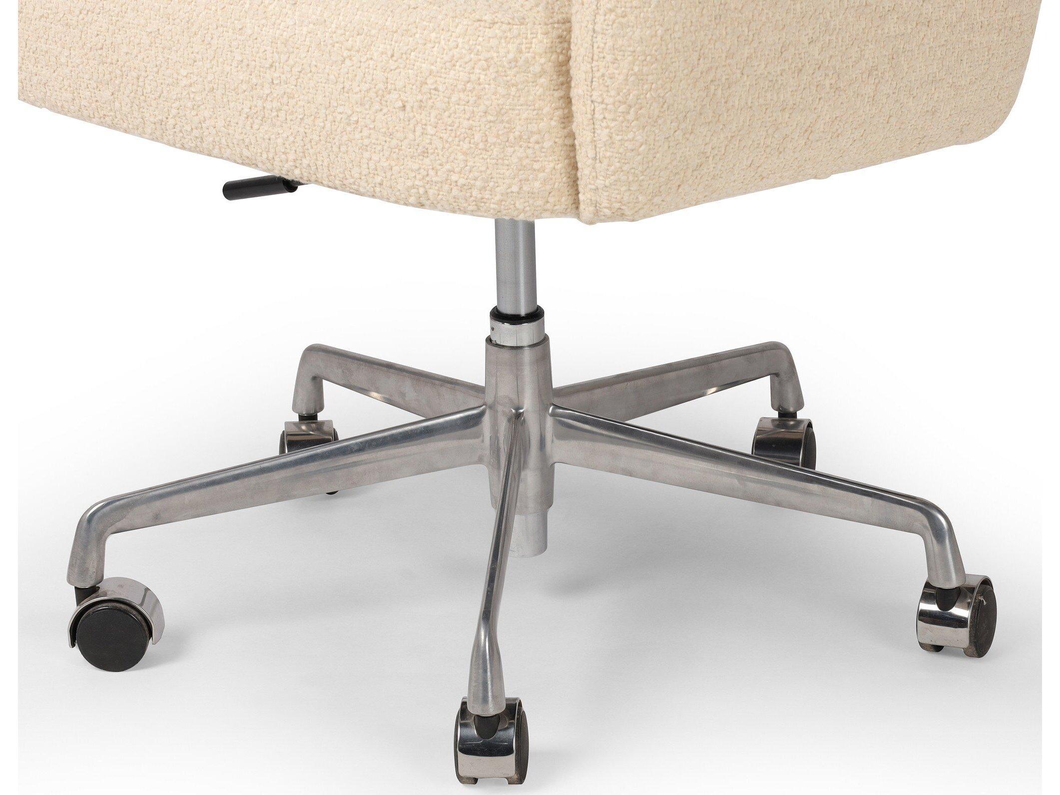 Four Hands Allston White Upholstered Adjustable Swivel Computer Office Chair