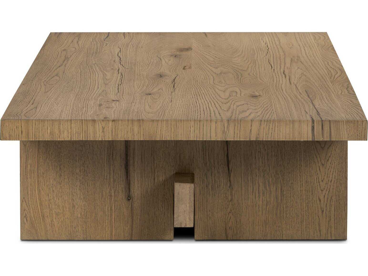 Four Hands Haiden Rectangular Wood Rubbed Light Oak Veneer Coffee Table