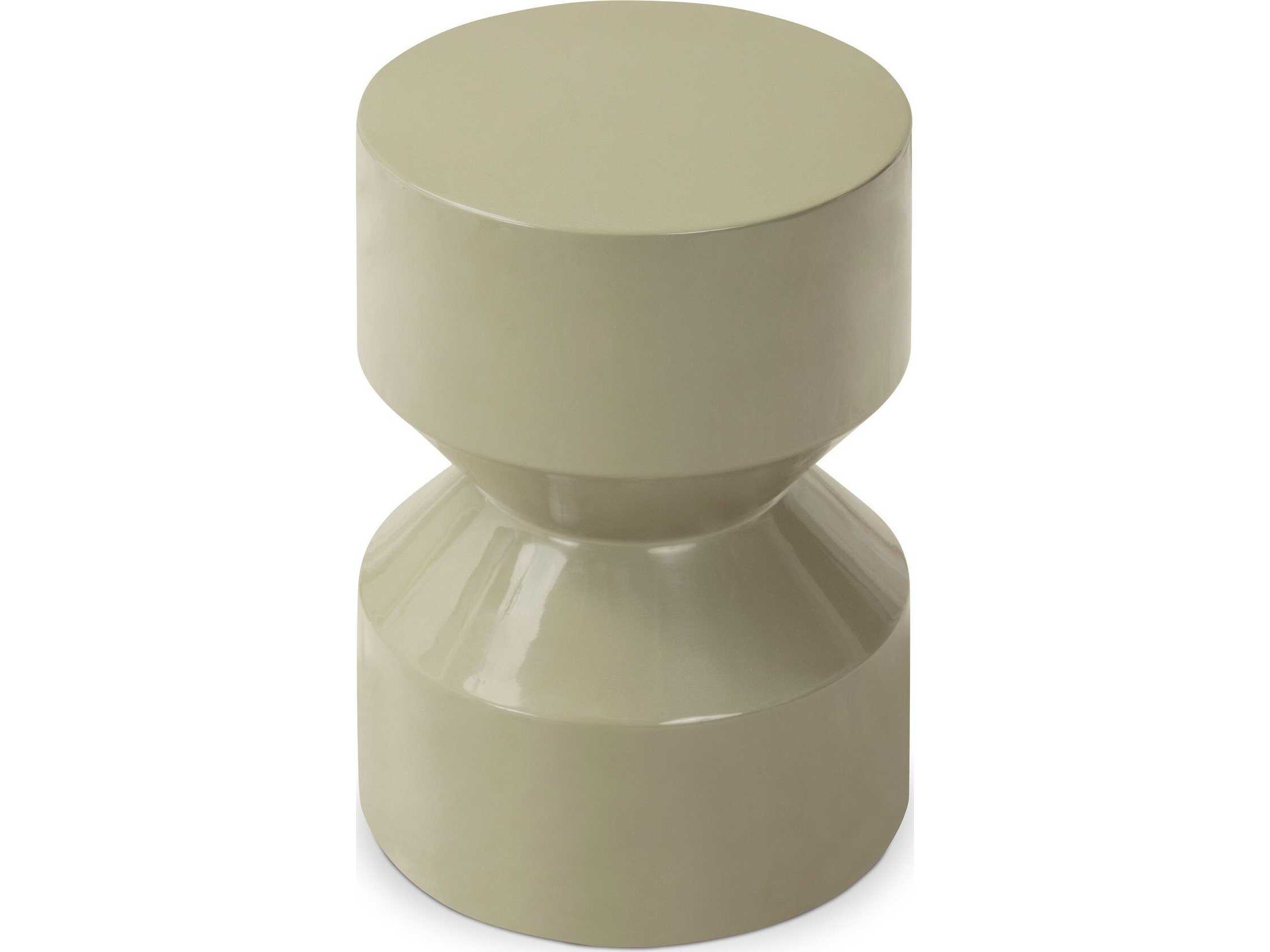 Four Hands Chandler Round Moss Lacquered Concrete End Table