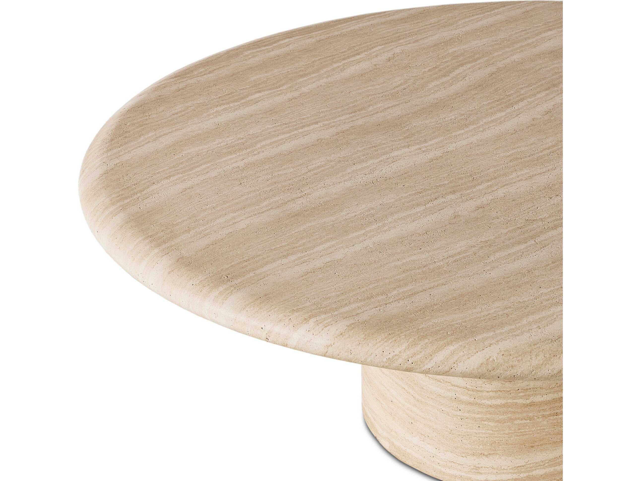 Four Hands Chandler Round Concrete Sand Striae Coffee Table