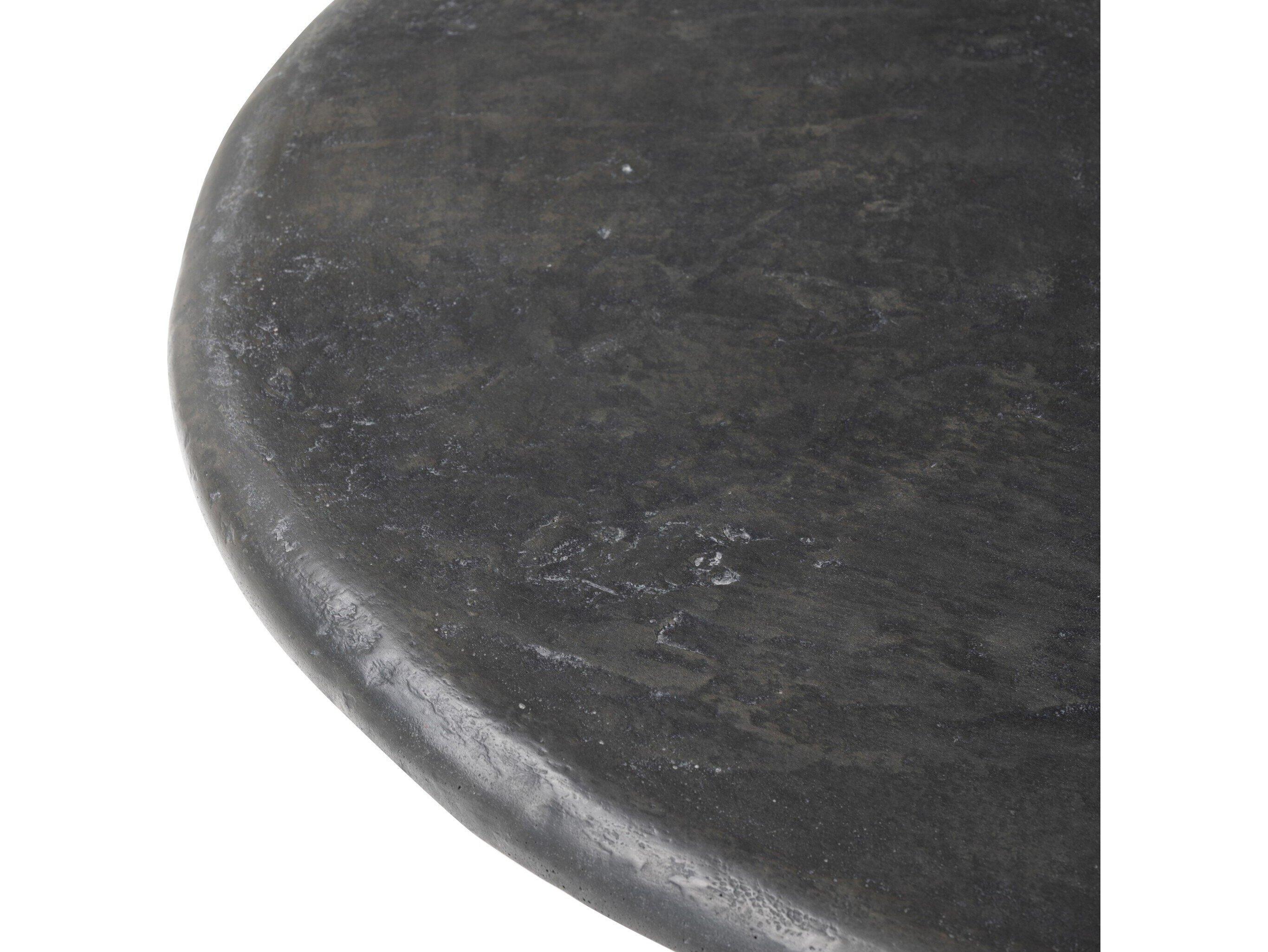 Four Hands Chandler Round Textured Black Concrete Coffee Table