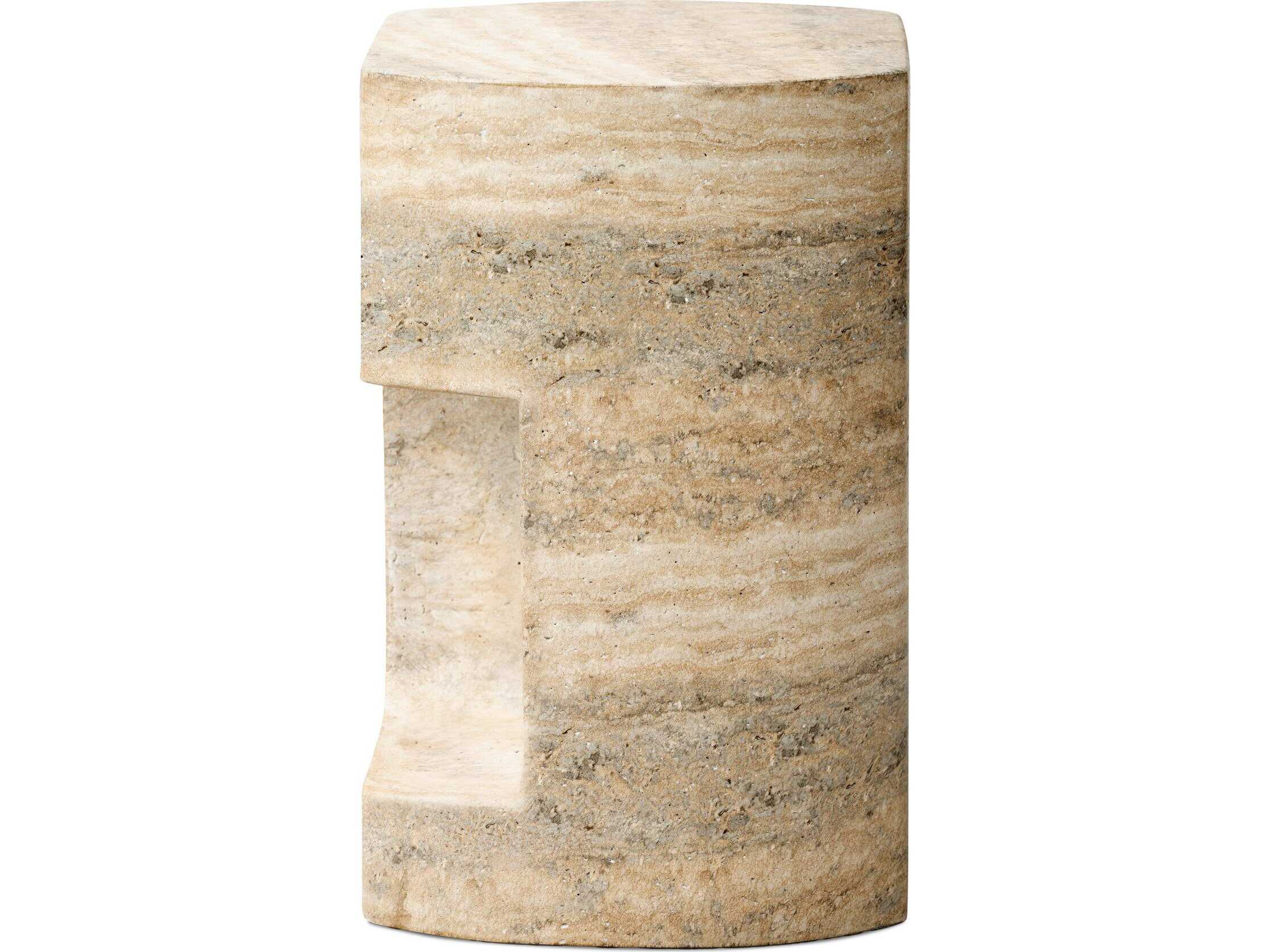 Four Hands Chandler Oval Concrete Textured Sandy Grey End Table