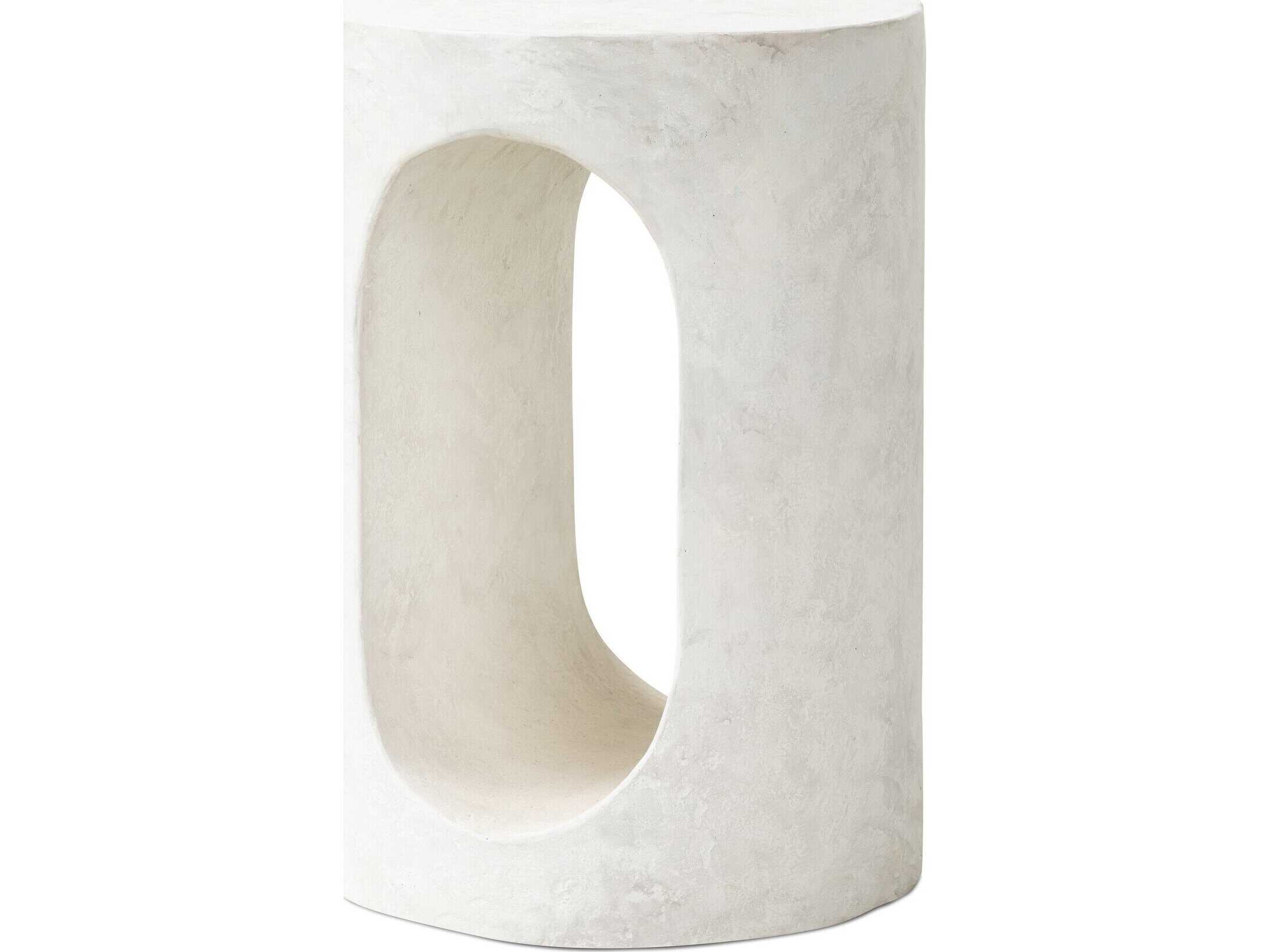 Four Hands Chandler Round Textured Lunar Concrete End Table