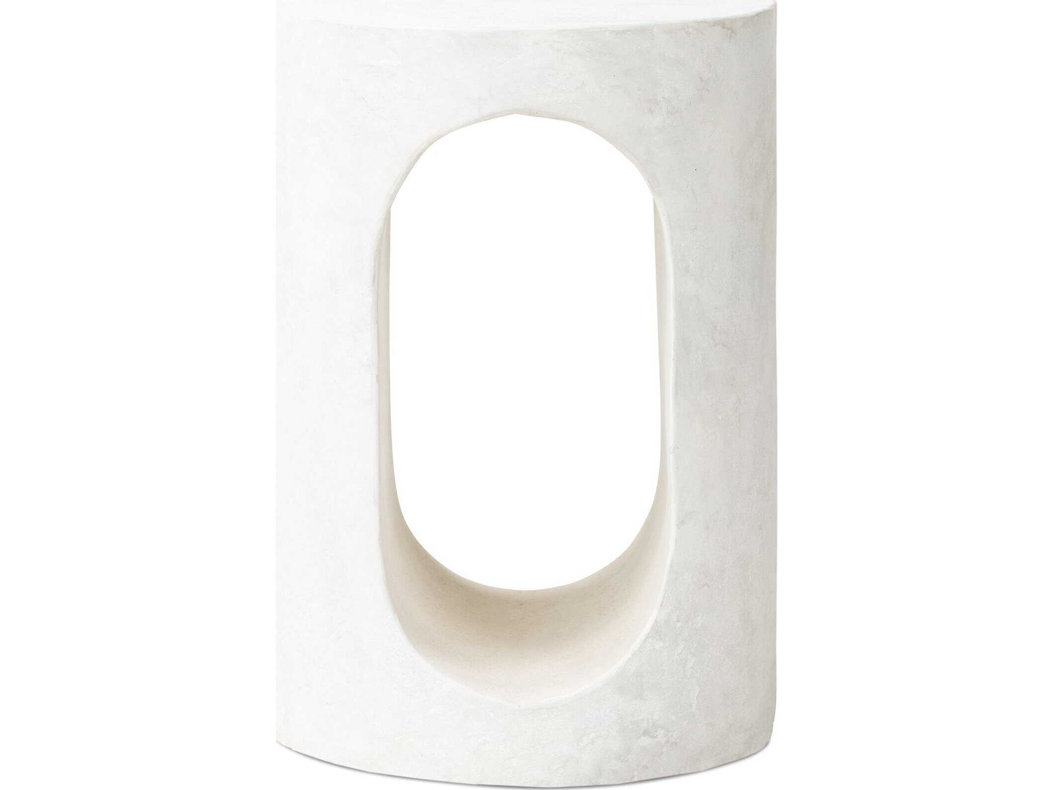 Four Hands Chandler Round Textured Lunar Concrete End Table