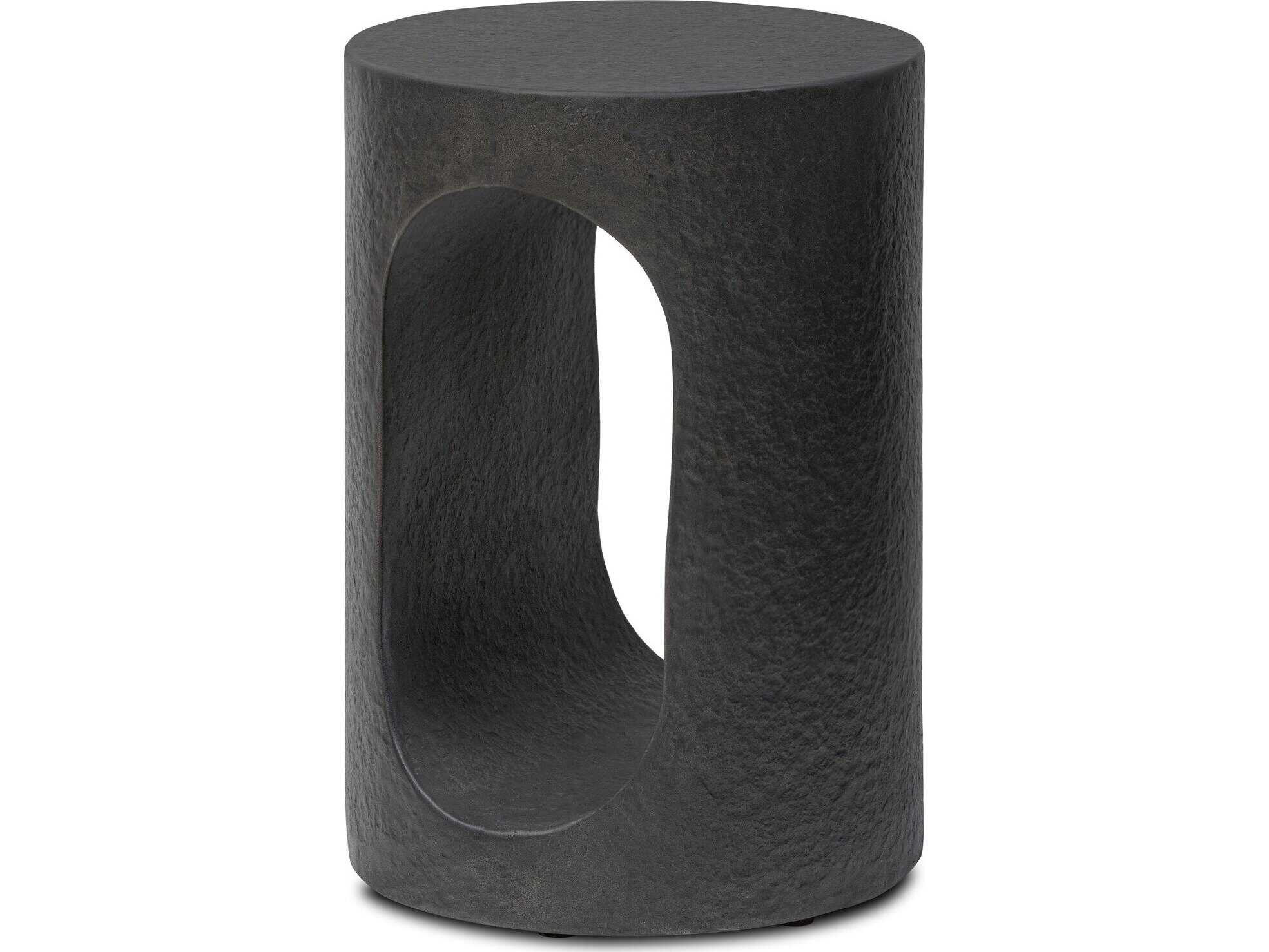Four Hands Chandler Samson Distressed Graphite Concrete End Table