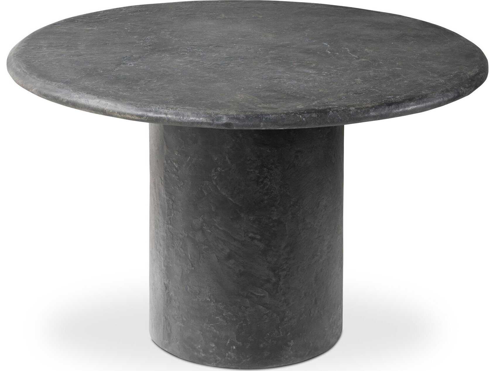 Four Hands Chandler Round Textured Black Concrete Dining Table