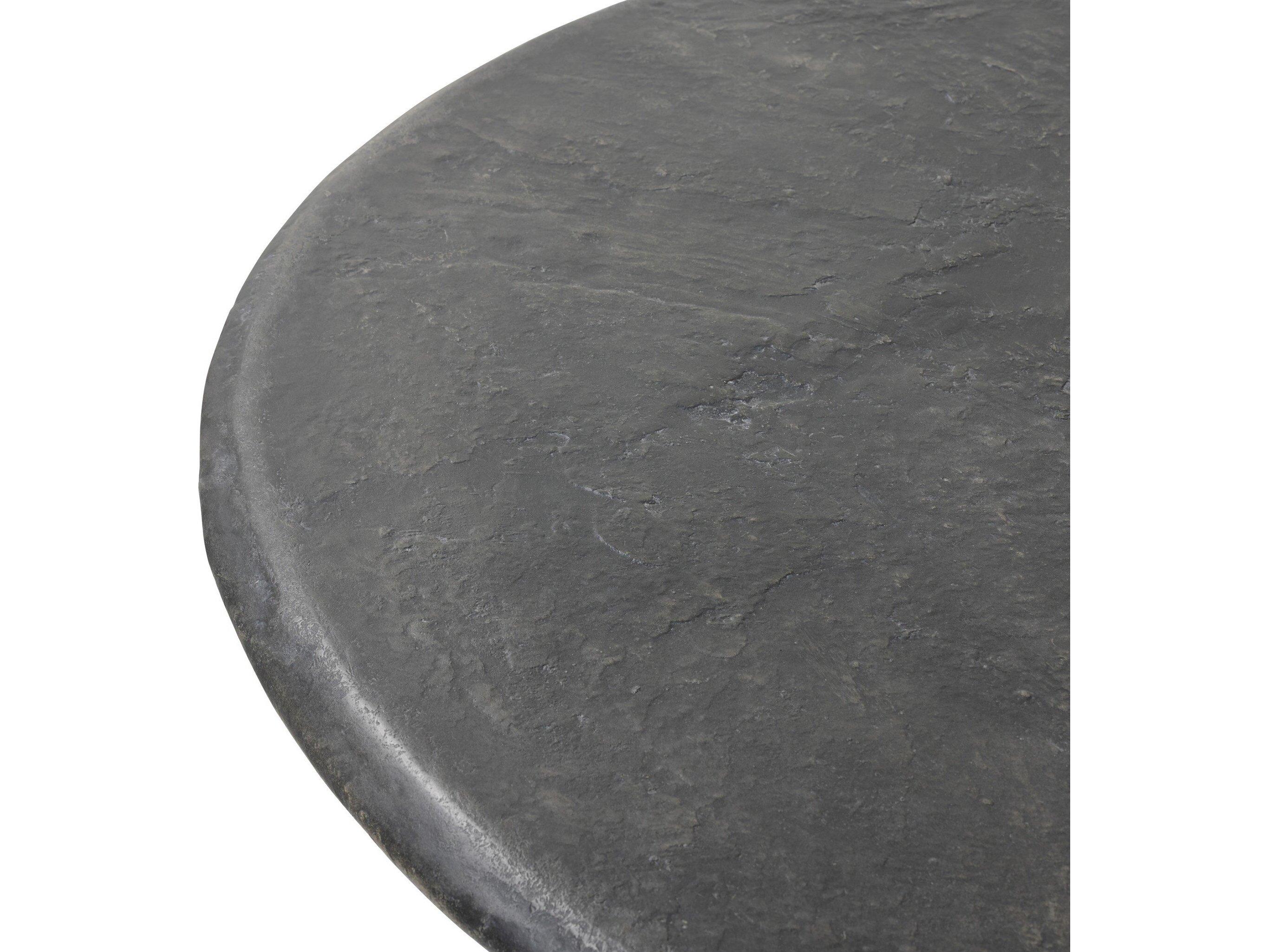 Four Hands Chandler Round Textured Black Concrete Dining Table