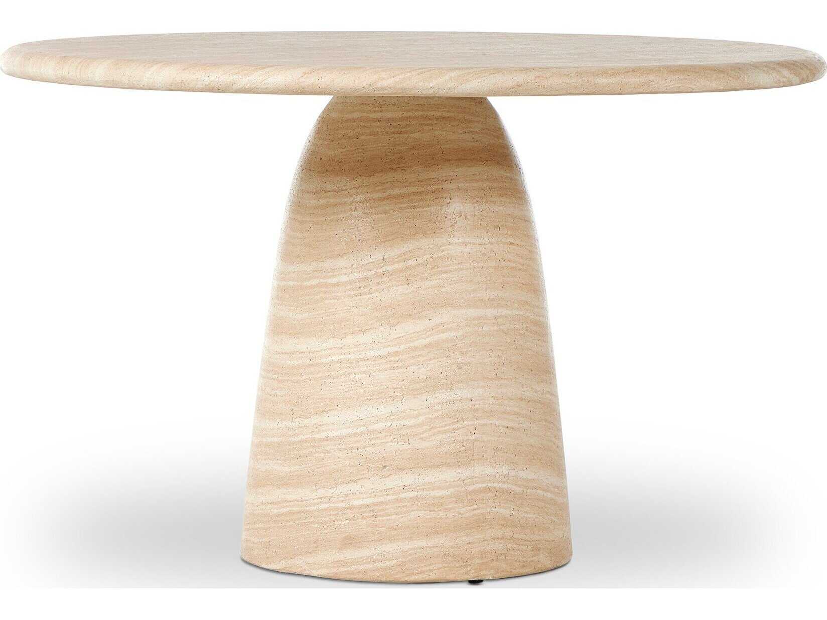 Four Hands Chandler Round Concrete Sand Striae Dining Table