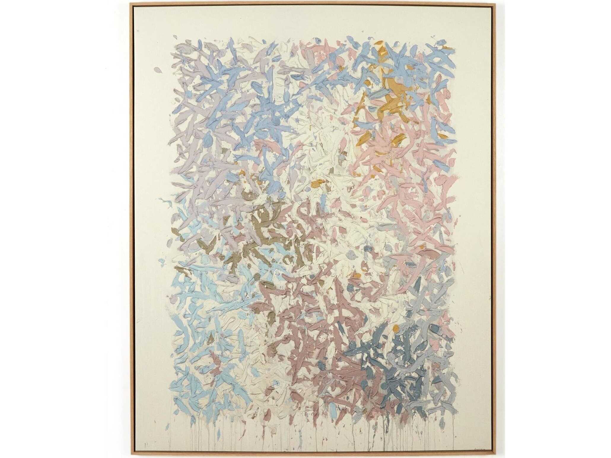 Four Hands Art Studio Our Hands Are Open No. 14 by Tyler Guinn Vertical Grain White Oak Floater Canvas Wall Art