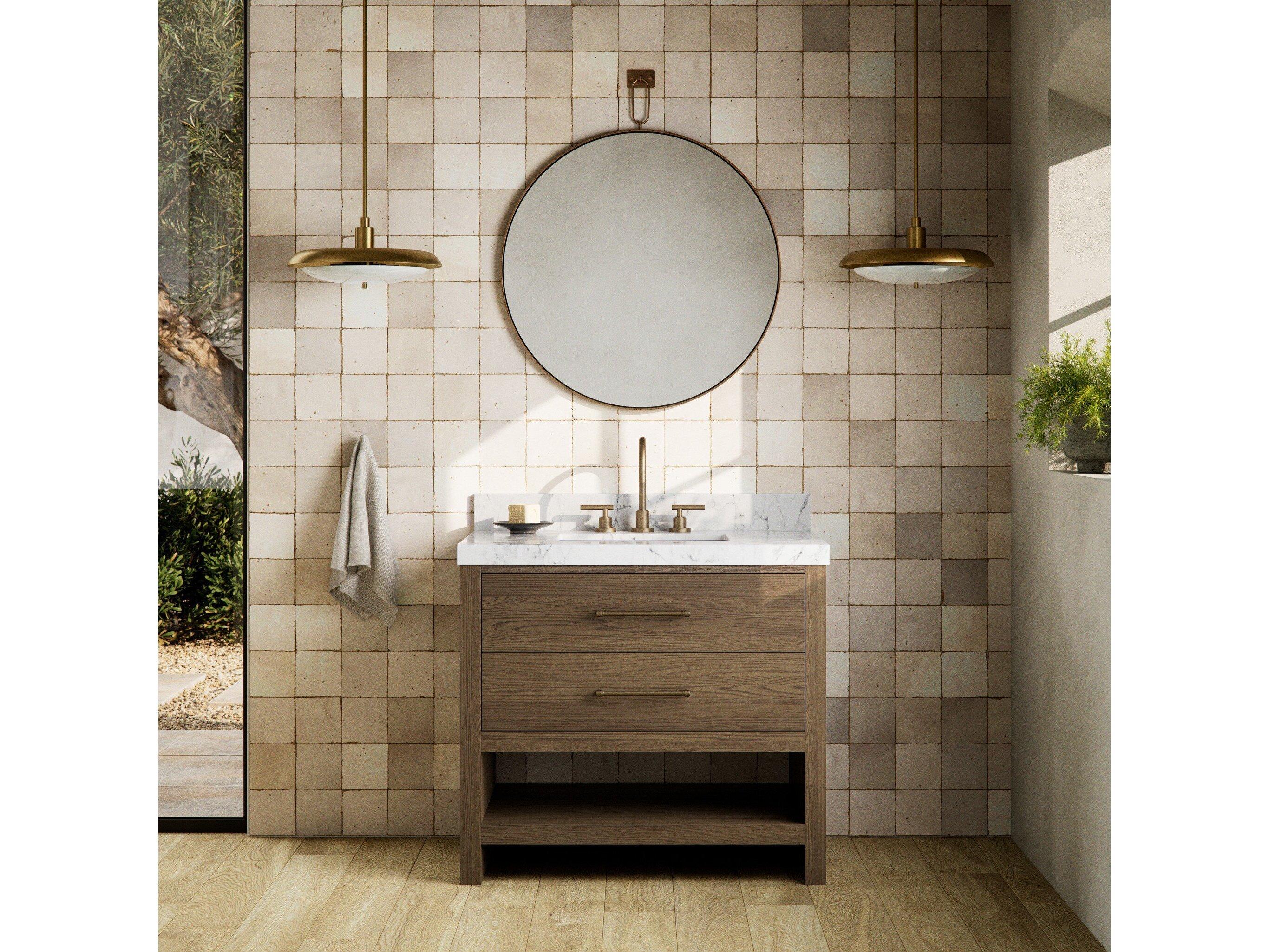 Four Hands Anthem Single Vanity - Washed Natural Veneer