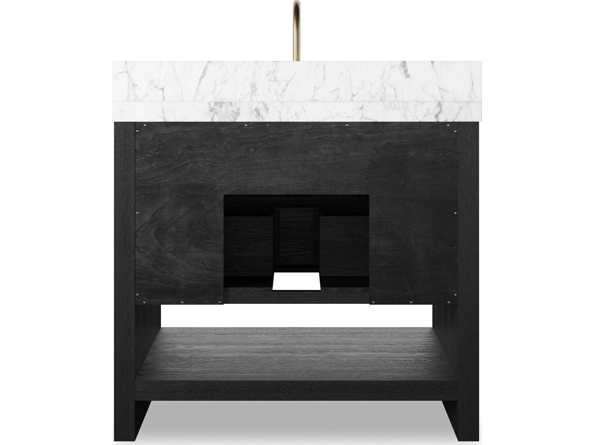 Luxecor Globetrotter Single Vanity - Black Wash Oak Veneer