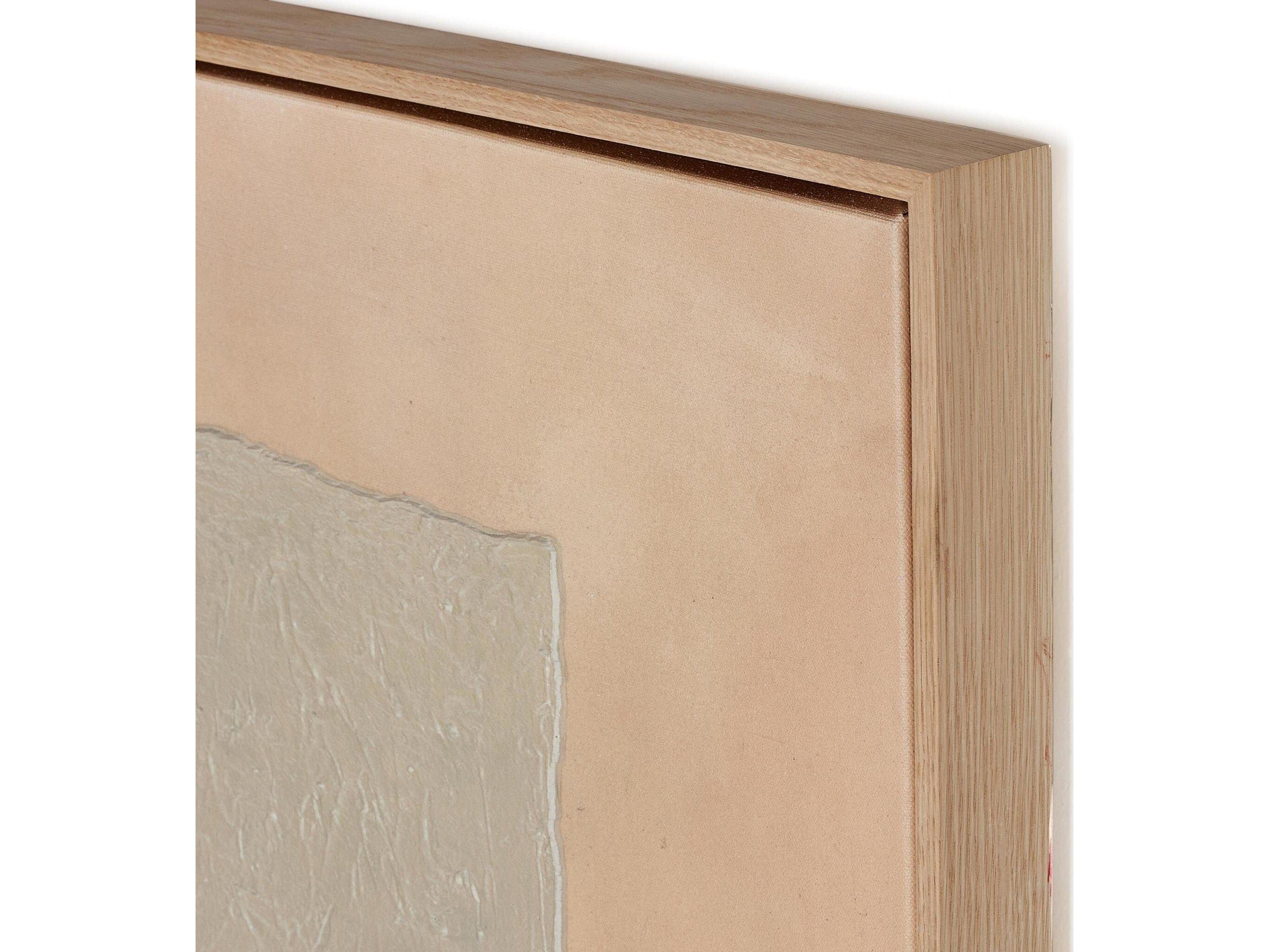 Four Hands Art Studio Earthenware by Tyler Guinn Vertical Grain White Oak Floater Canvas Wall Art