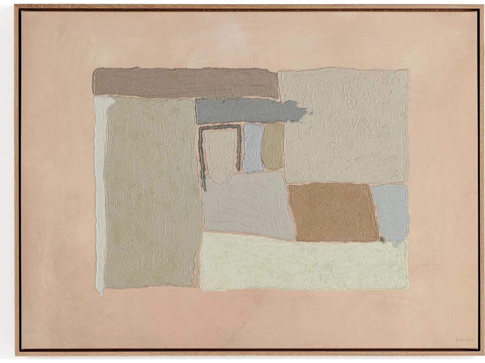 Four Hands Art Studio Earthenware by Tyler Guinn Vertical Grain White Oak Floater Canvas Wall Art