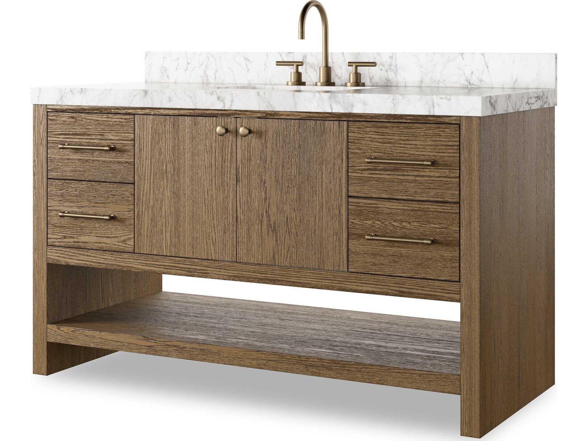 Four Hands Anthem Single Wide Vanity - Washed Natural Veneer