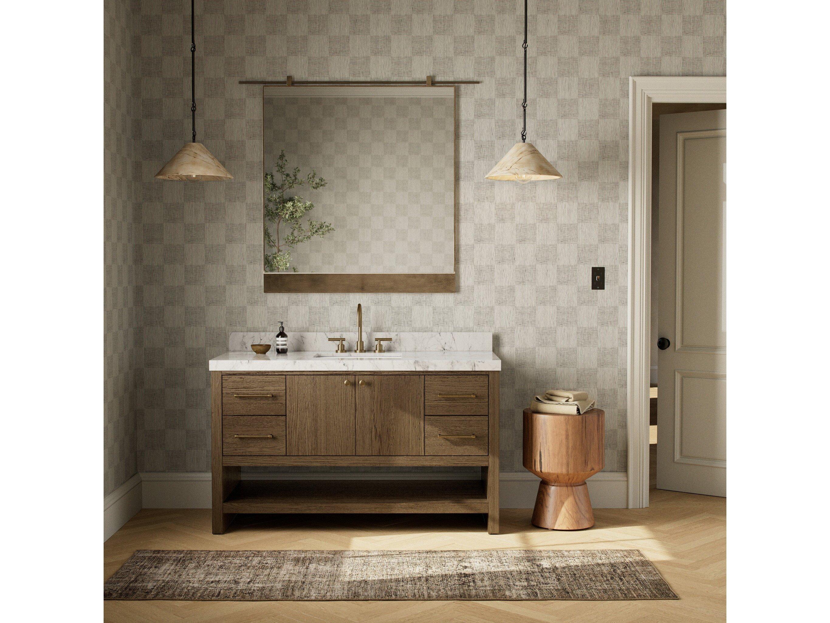 Four Hands Anthem Single Wide Vanity - Washed Natural Veneer