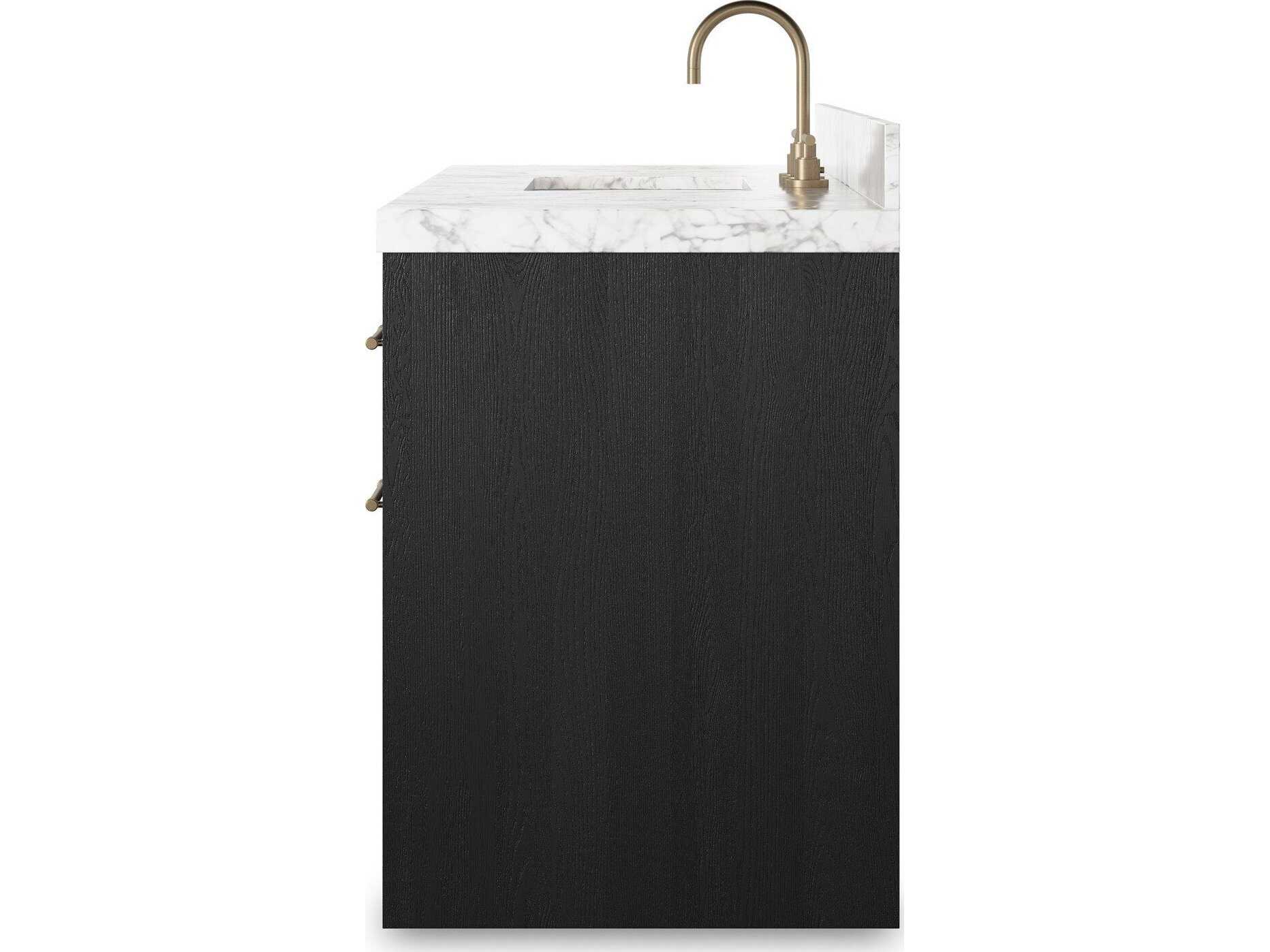 Four Hands Anthem Single Wide Vanity - Black Wash Oak Veneer
