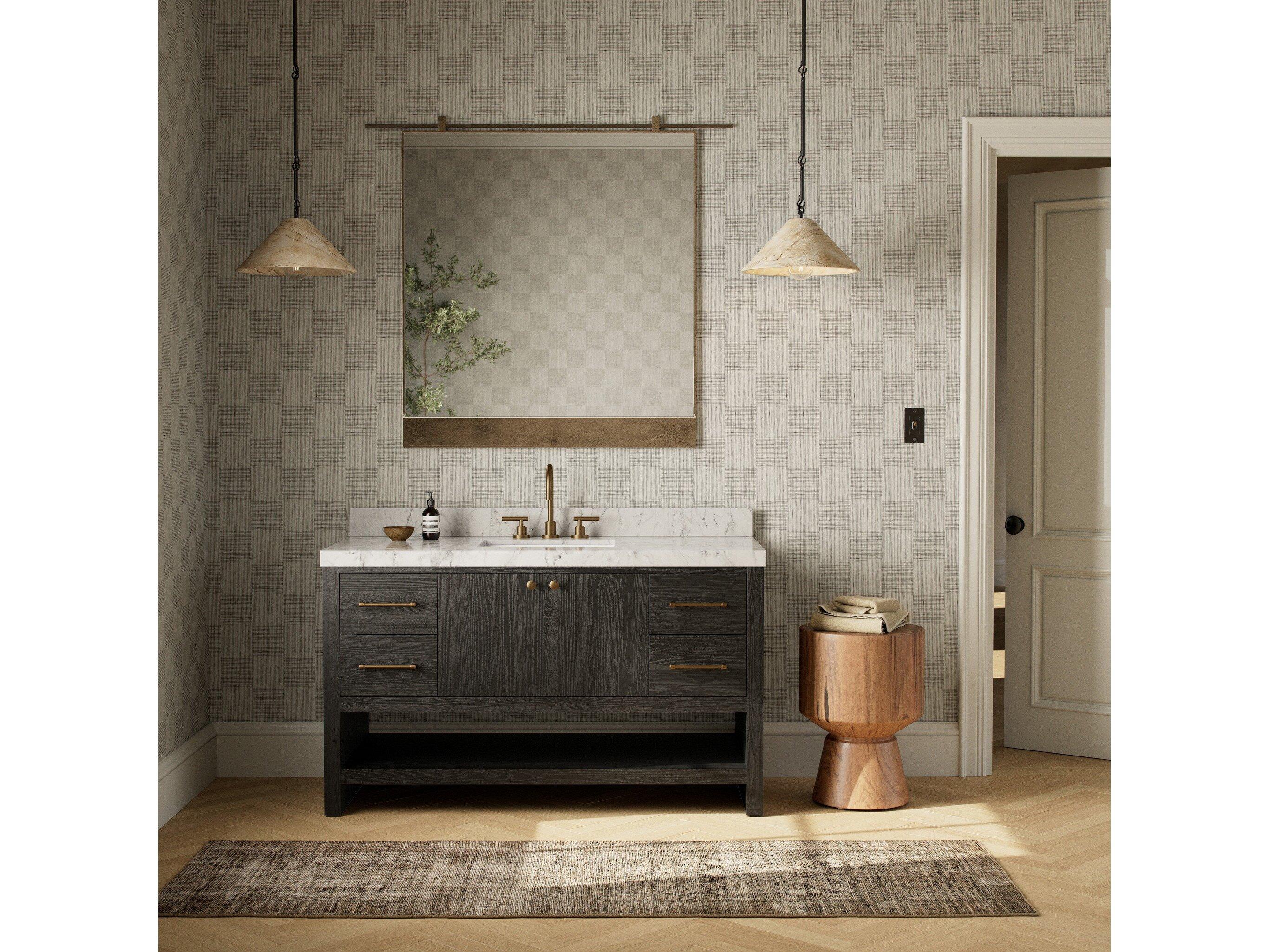 Four Hands Anthem Single Wide Vanity - Black Wash Oak Veneer