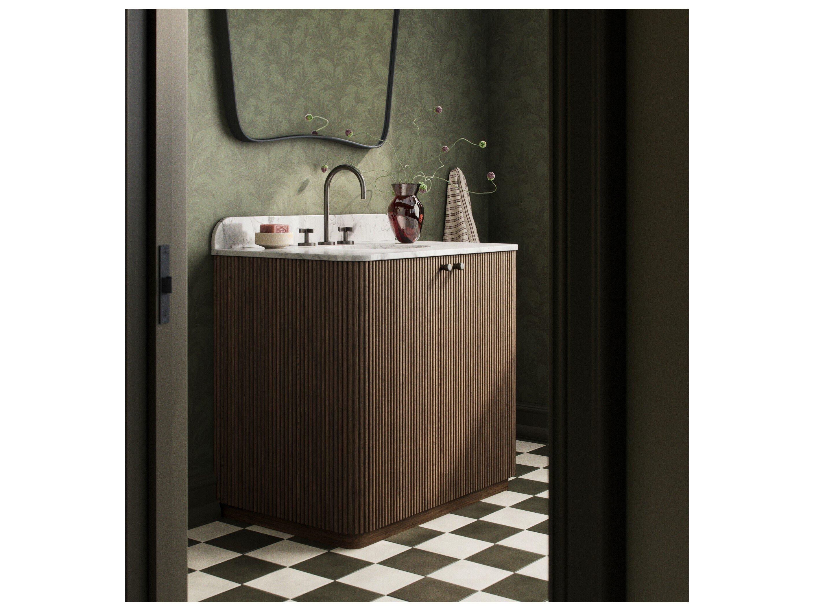 Four Hands Filmore Satin Espresso Oak Veneer Vanity