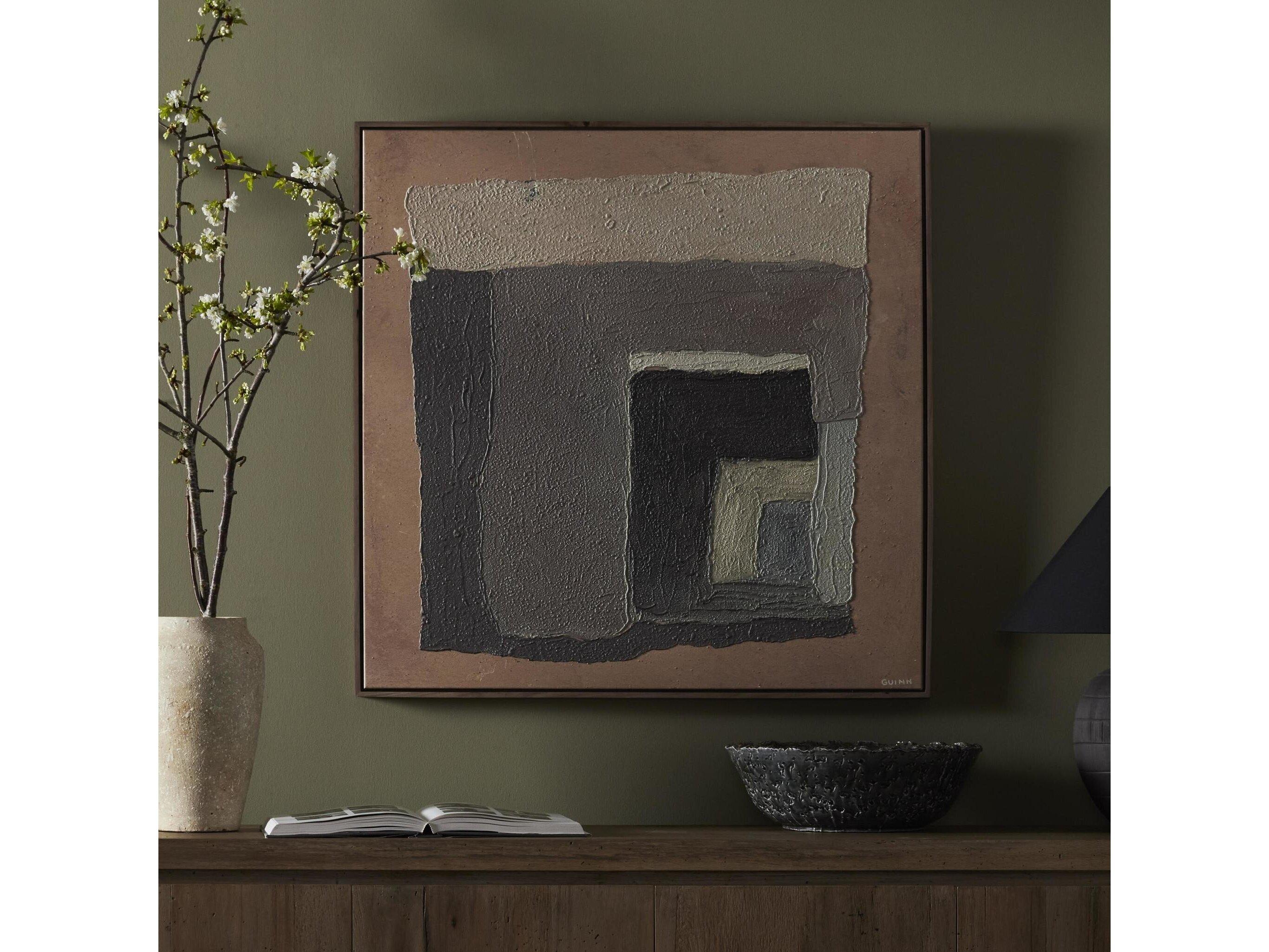 Four Hands Art Studio Landmarks No. 3 by Tyler Guinn Rustic Walnut Floater Canvas Wall Art