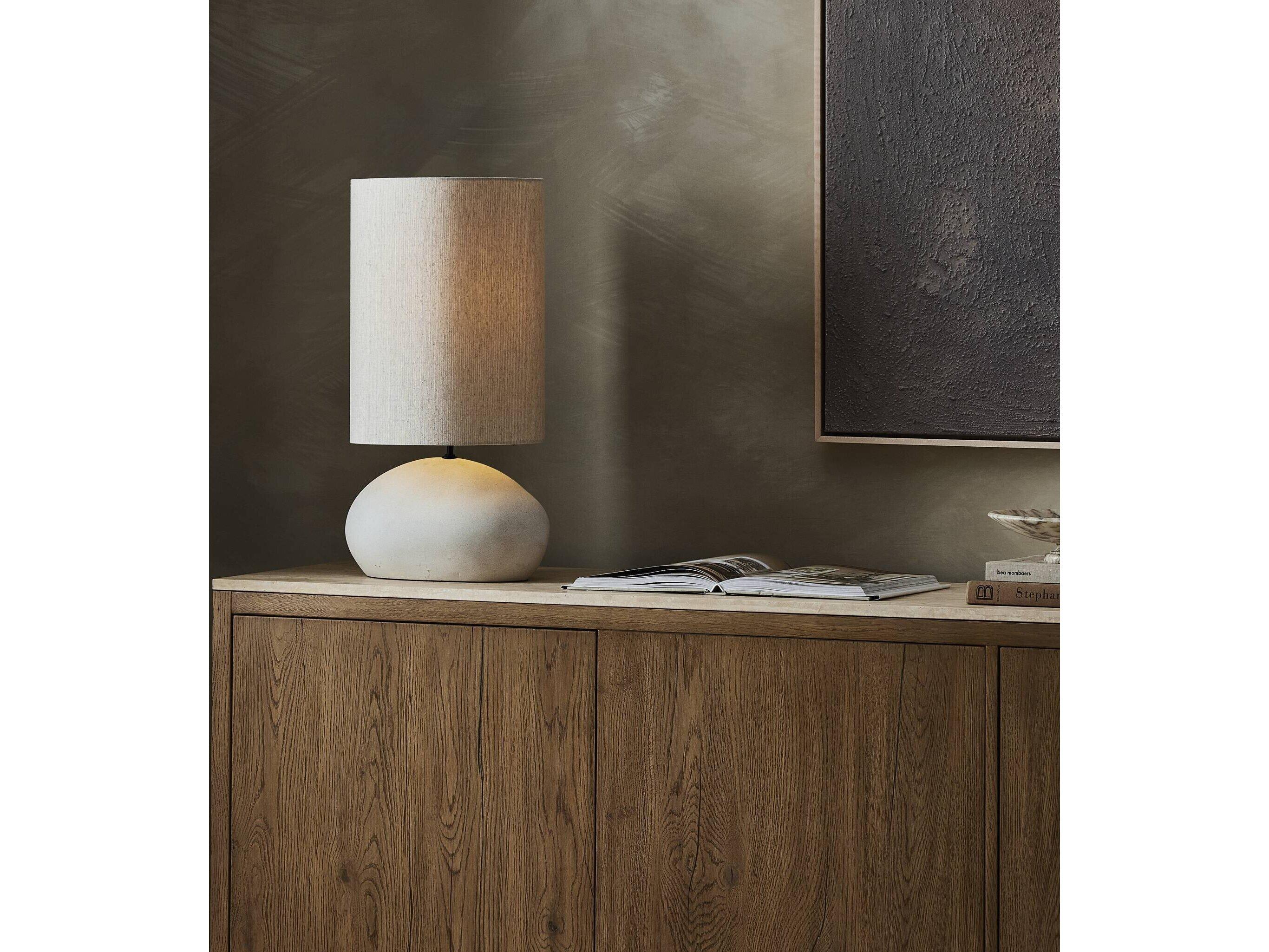 Four Hands Allura Table Lamp - White Speckled Ceramic