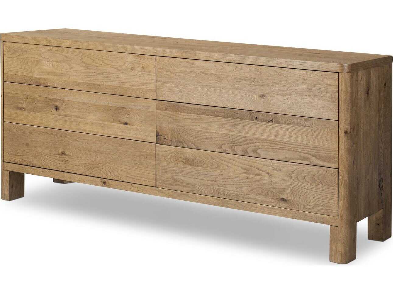 Four Hands Haiden Noeline Drawer Dresser Oak Wood 6 Drawer Double Dresser
