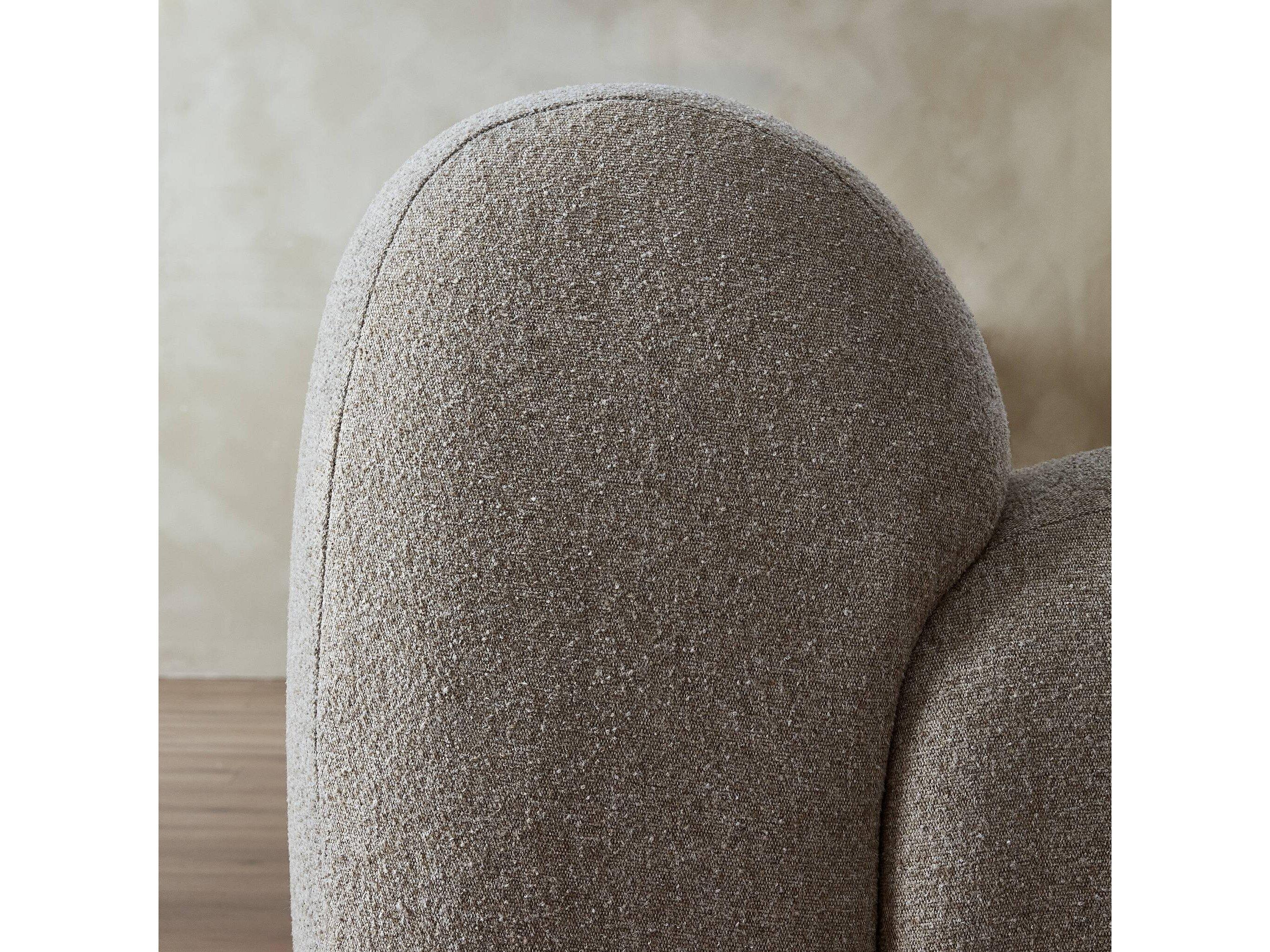 Four Hands Oslo Weslie Flax Black Parawood White Upholstered Sofa