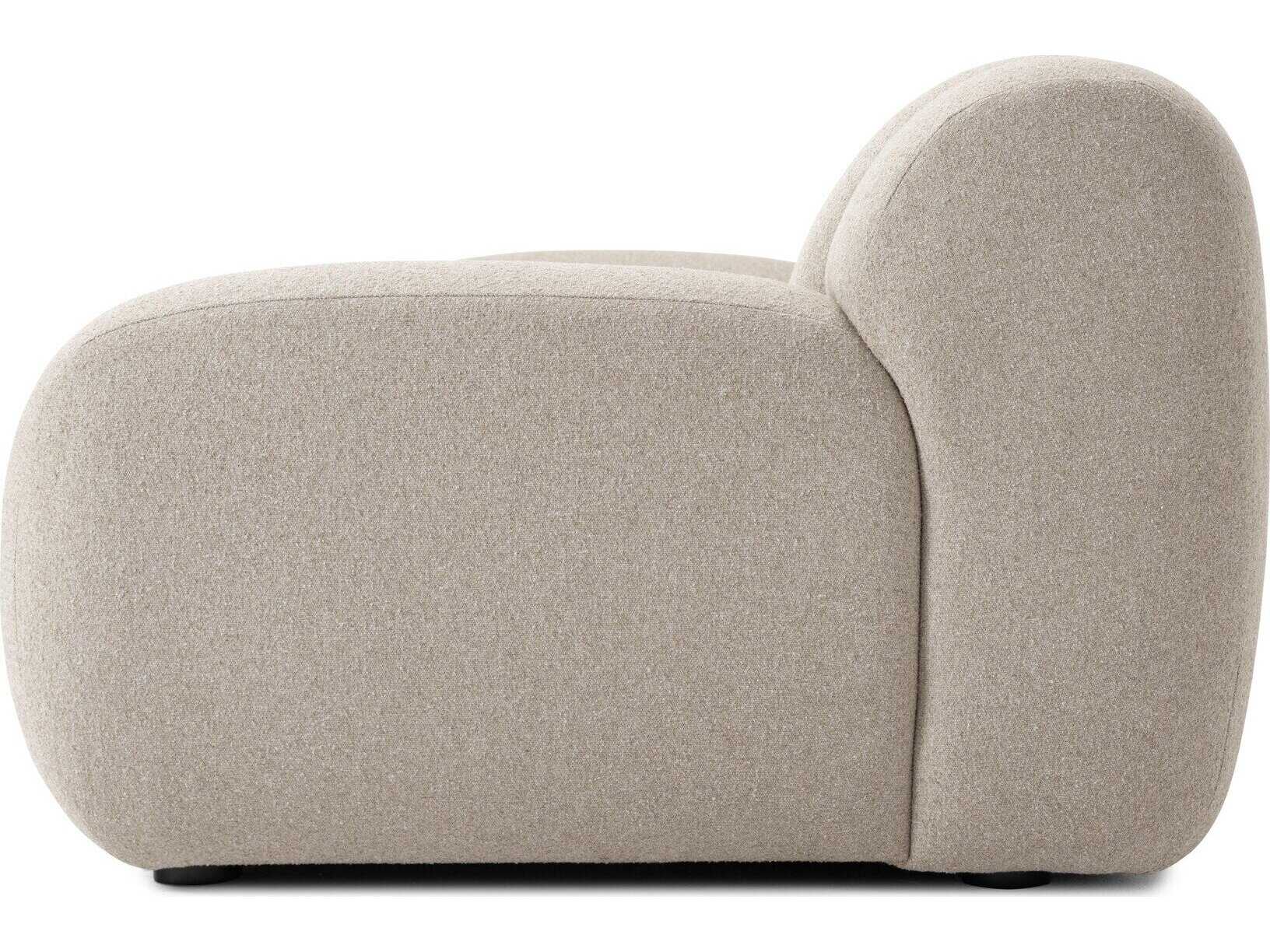 Four Hands Oslo Weslie Flax Black Parawood White Upholstered Sofa