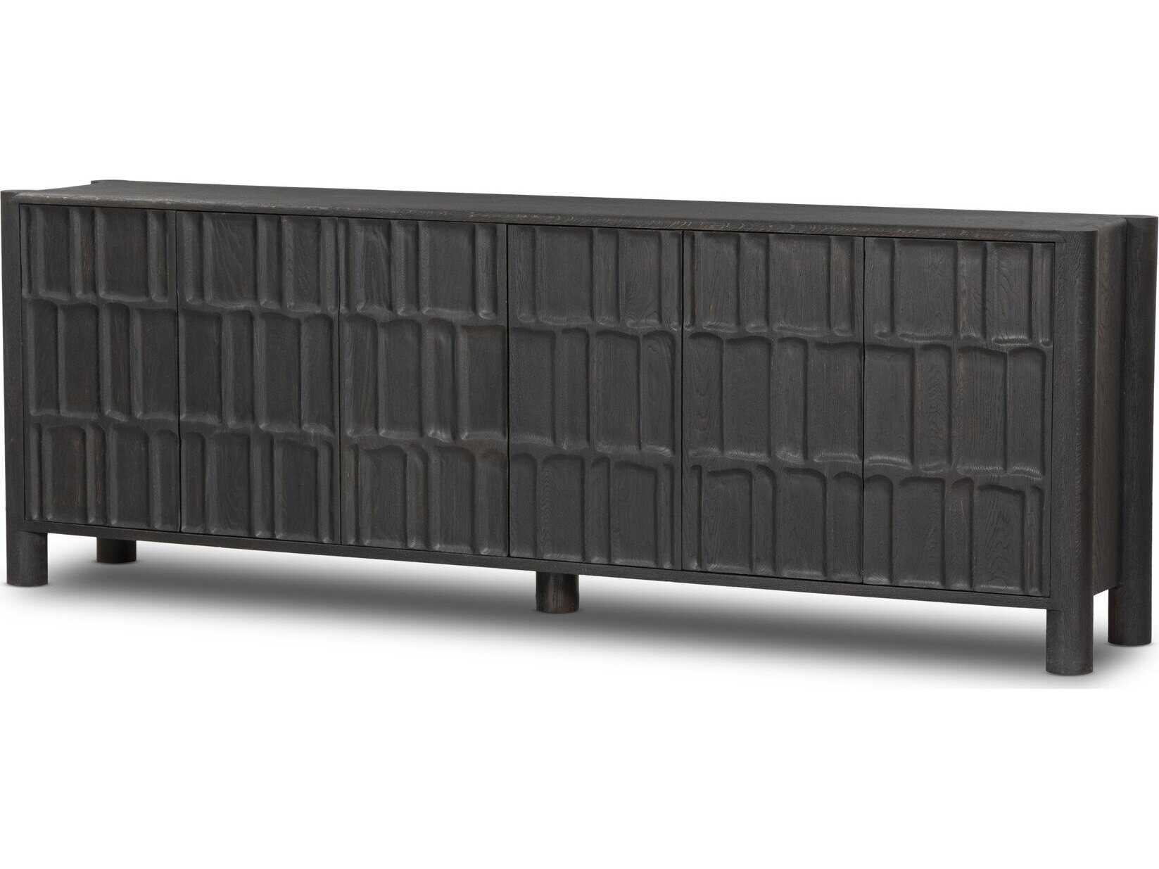 Four Hands Aiden Ezri Black Oak Wood Sideboard