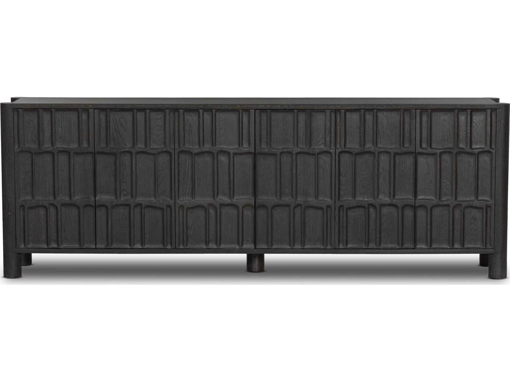 Four Hands Aiden Ezri Black Oak Wood Sideboard