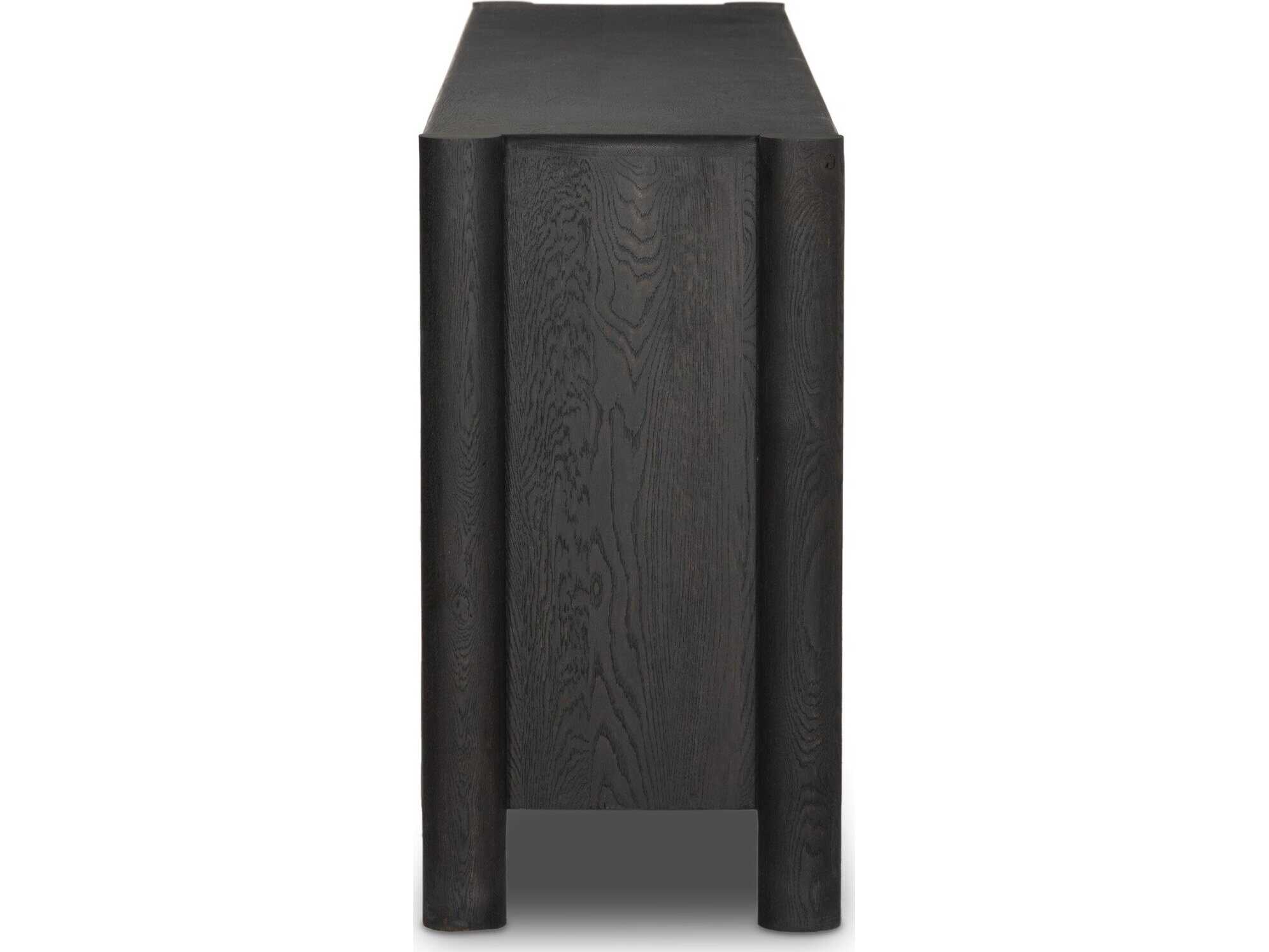 Four Hands Aiden Ezri Black Oak Wood Sideboard