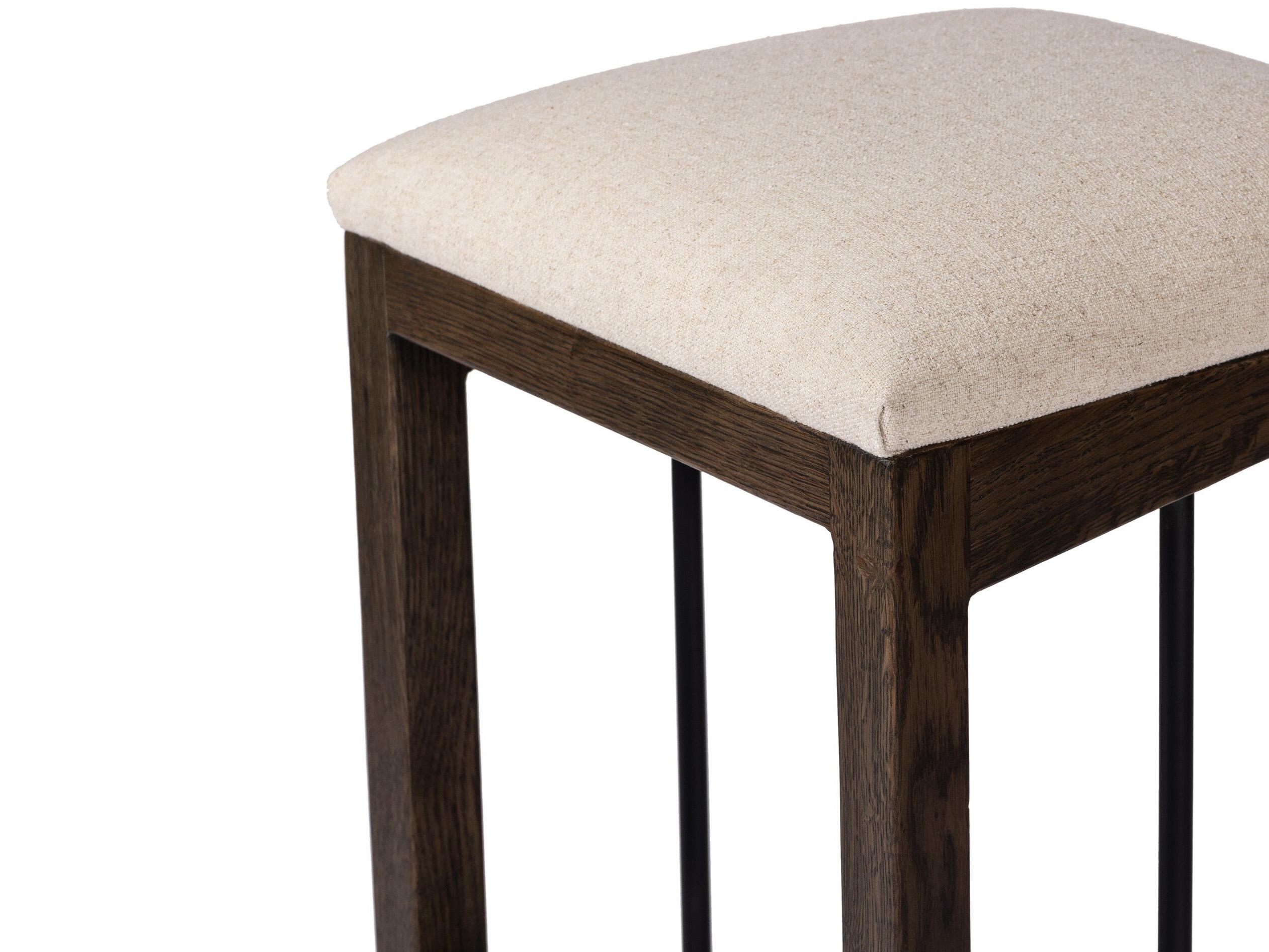 Four Hands Westgate Upholstered Oak Wood Bar Stool
