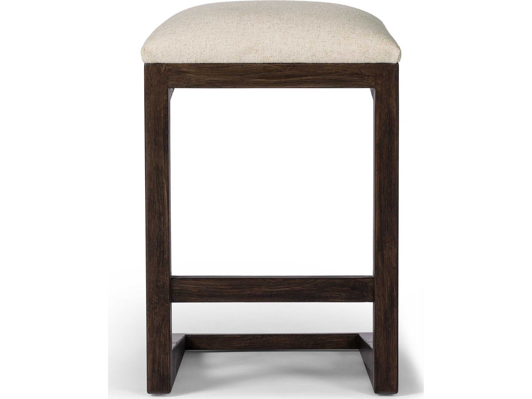 Four Hands Westgate Upholstered Oak Wood Counter Stool