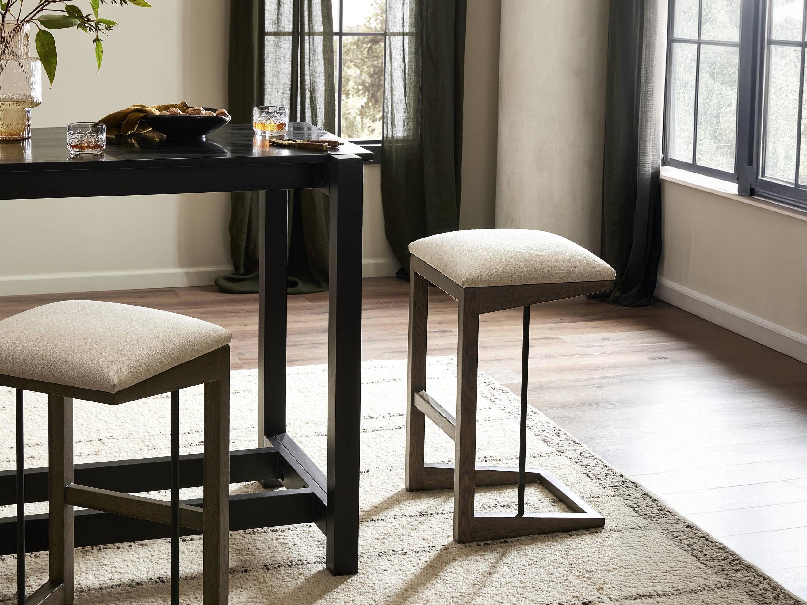 Four Hands Westgate Upholstered Oak Wood Counter Stool