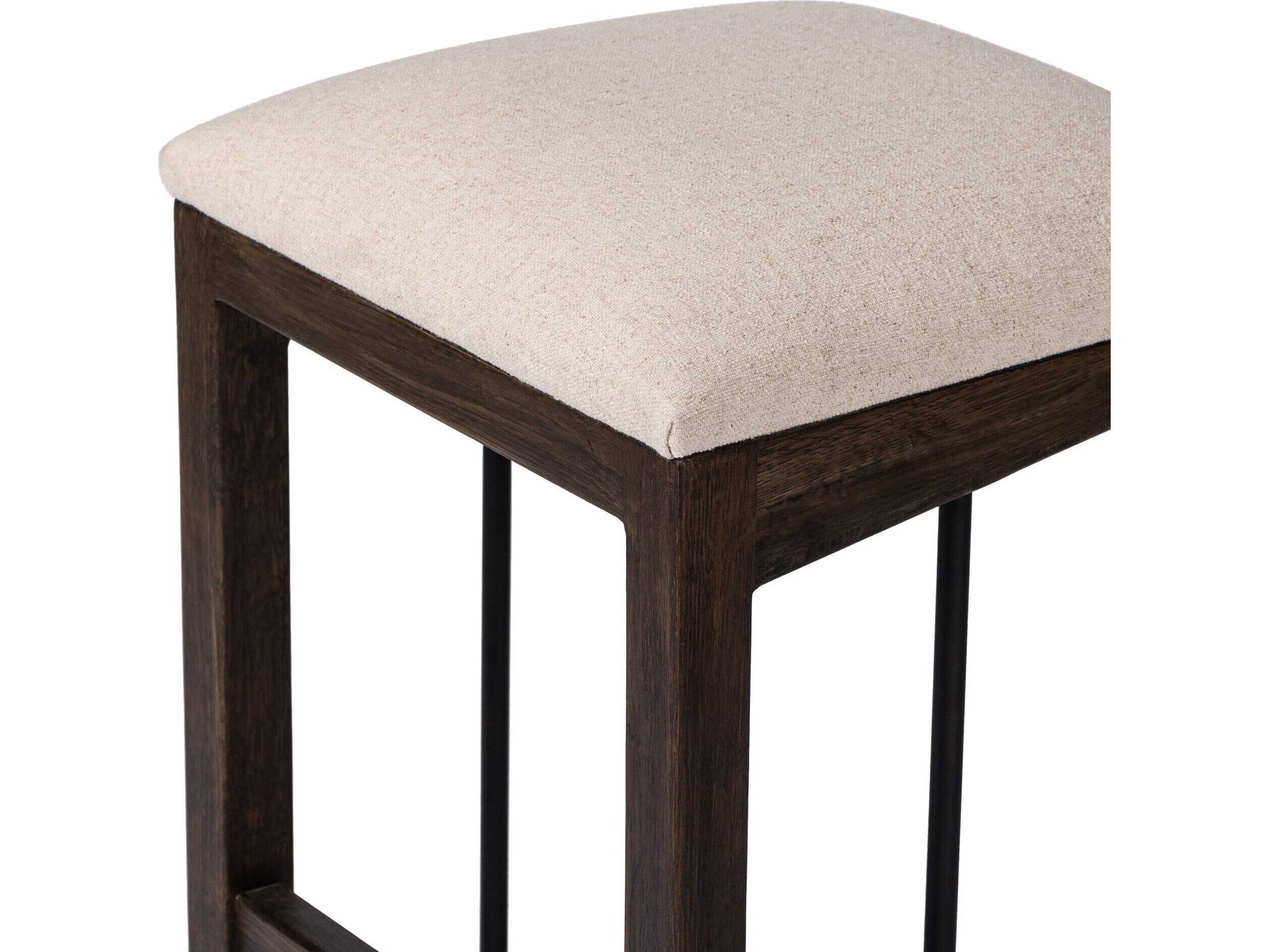 Four Hands Westgate Upholstered Oak Wood Counter Stool