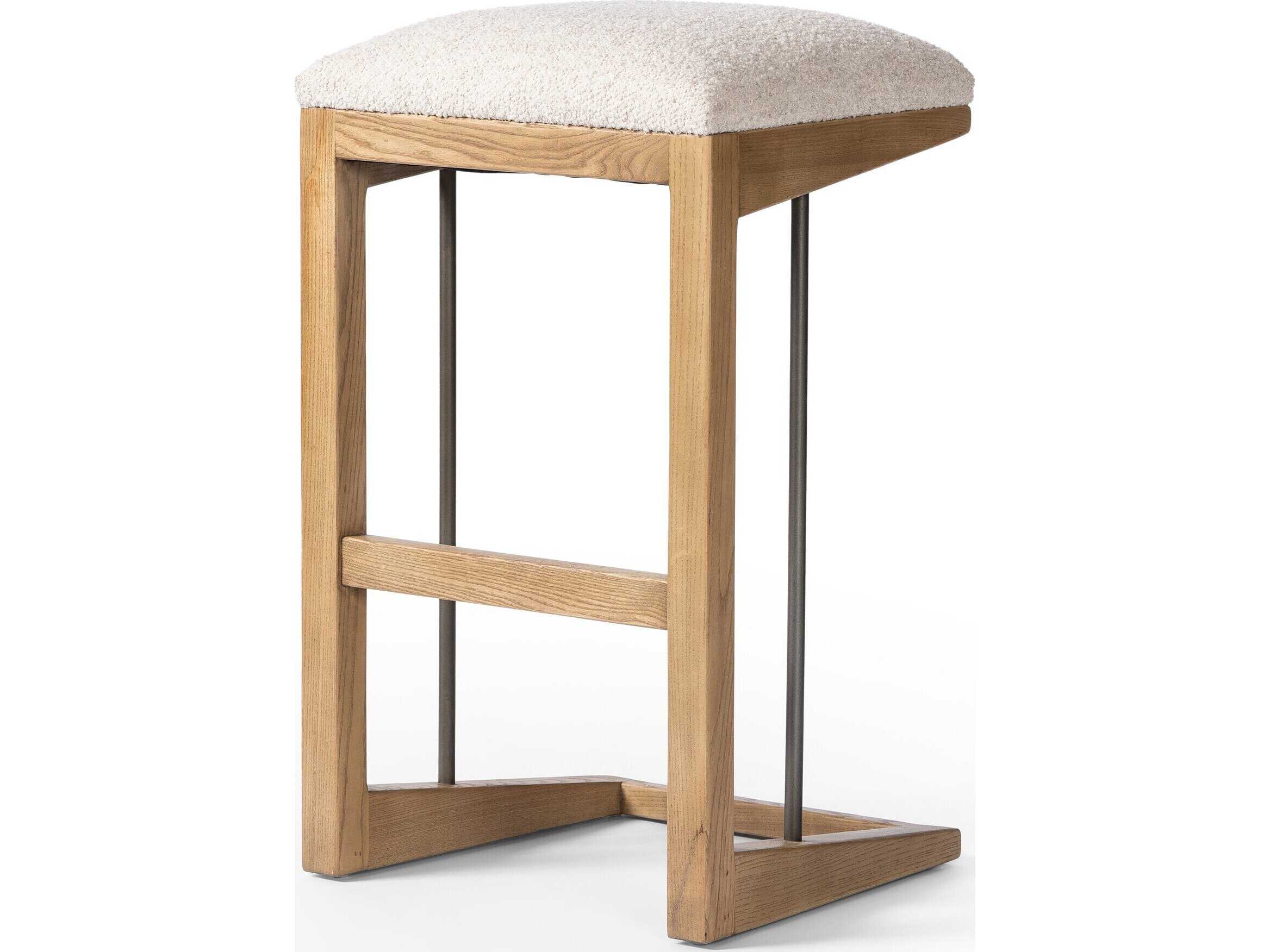 Four Hands Westgate Finn Upholstered Ash Wood Bar Stool