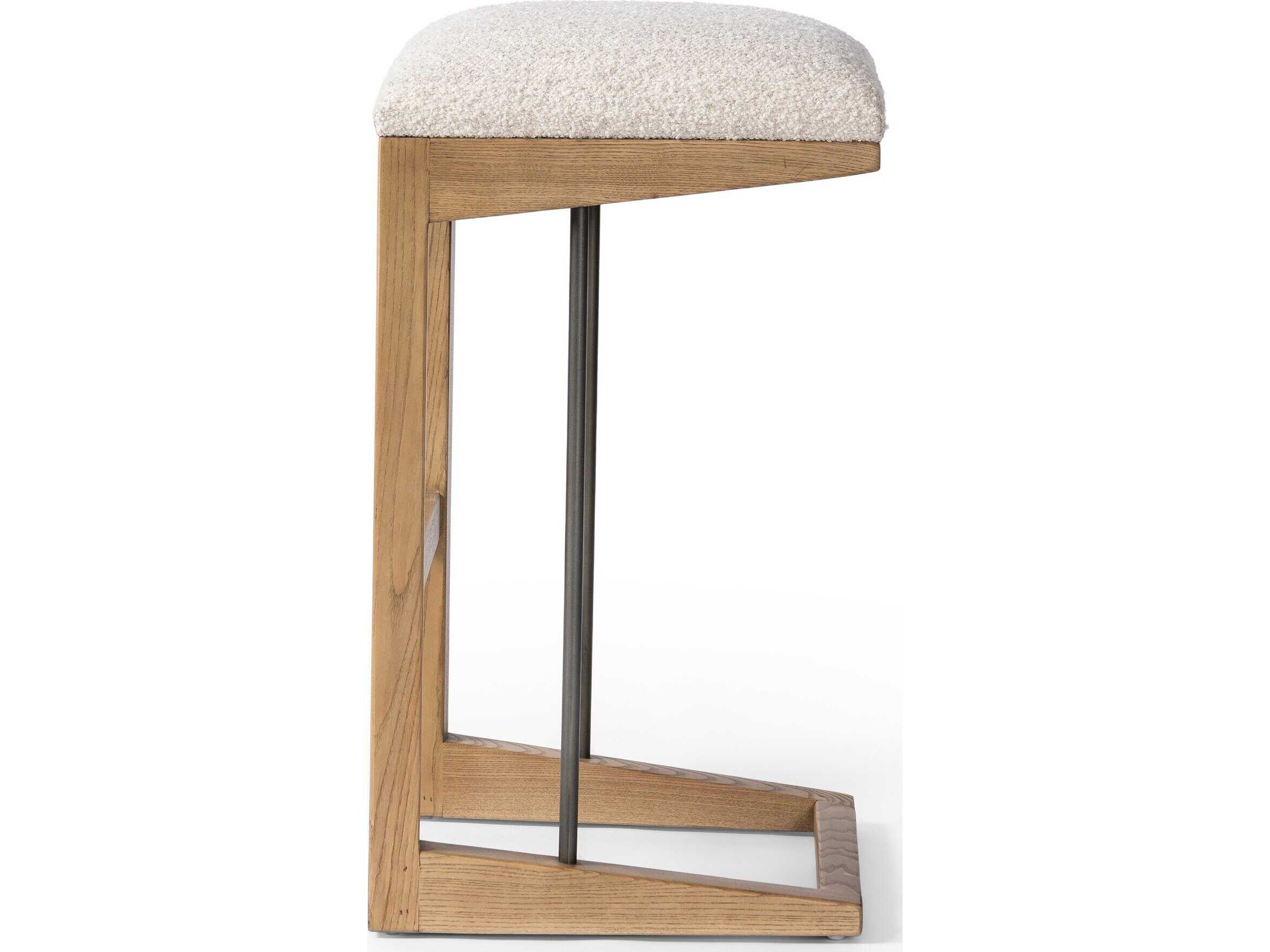 Four Hands Westgate Finn Upholstered Ash Wood Bar Stool